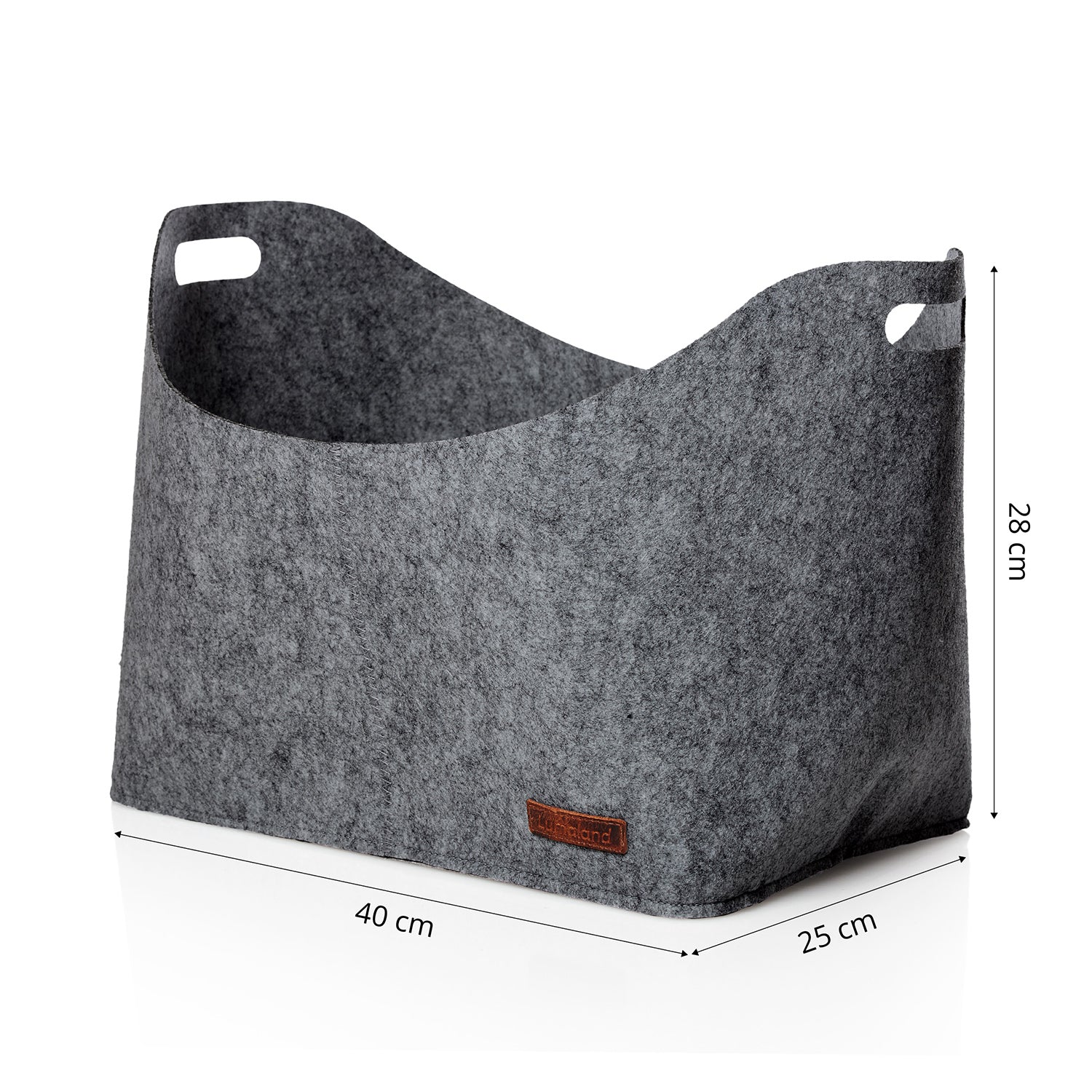 Kaminholztasche aus Filz mit Tragegriff - 40 x 25 x 28 cm - Dunkelgrau - Image 3
