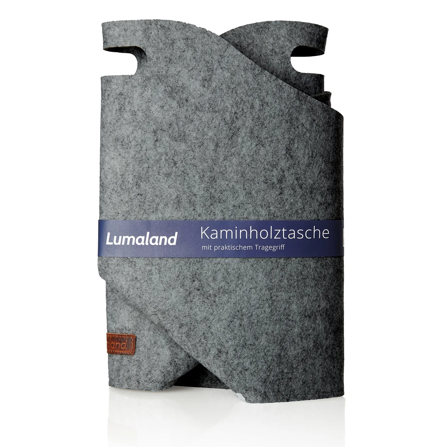 Kaminholztasche aus Filz mit Tragegriff - 40 x 25 x 28 cm - Dunkelgrau - Image 4