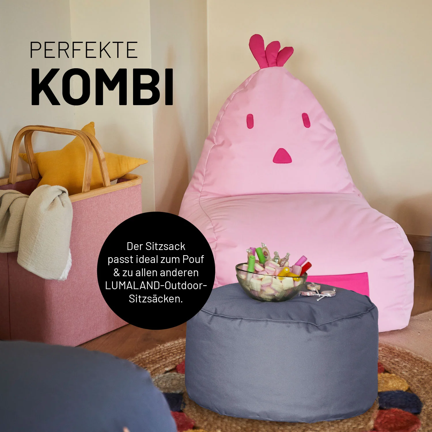 Kindersitzsack Animal Line Chick (200 L) - indoor & outdoor - Pastell Grün - Image 7