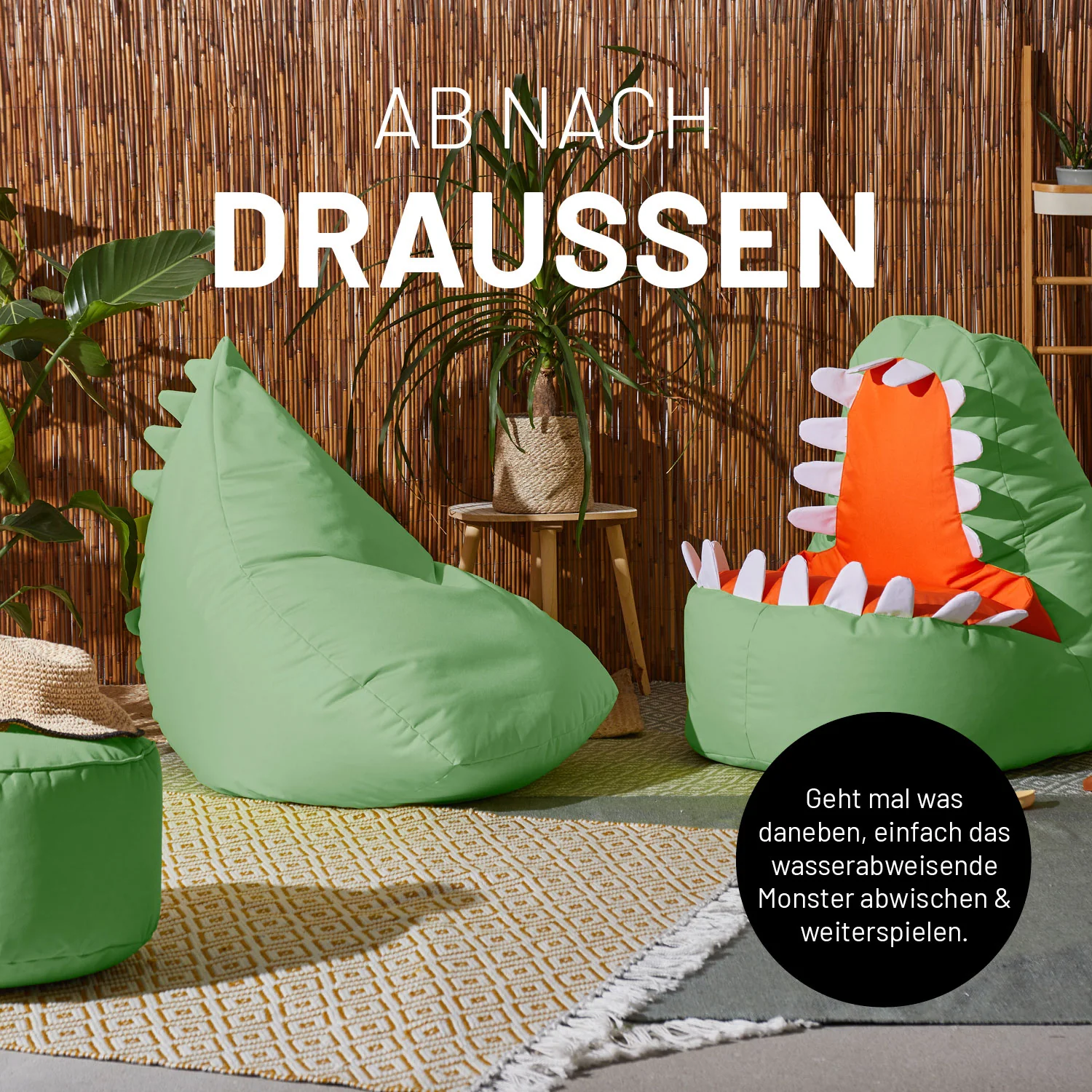 Kindersitzsack Animal Line Monster (180 L) - indoor & outdoor - Senfgelb - Image 6
