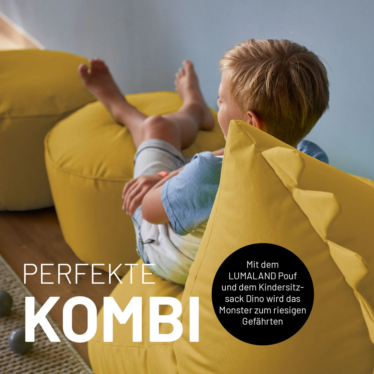 Kindersitzsack Animal Line Monster (180 L) - indoor & outdoor - Senfgelb - Image 7