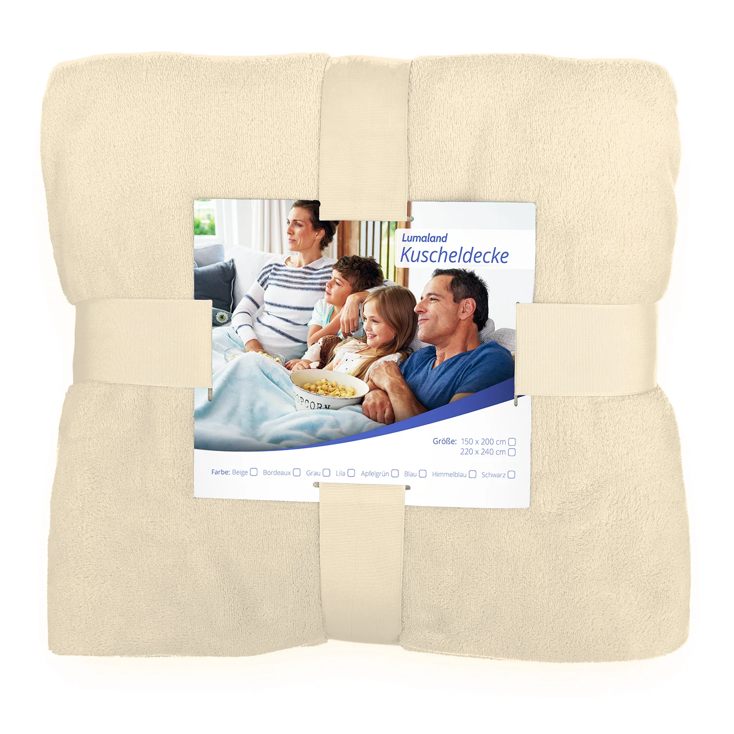 Kuscheldecke - 220x240 cm - Sofadecke & Tagesdecke - Beige - Image 9