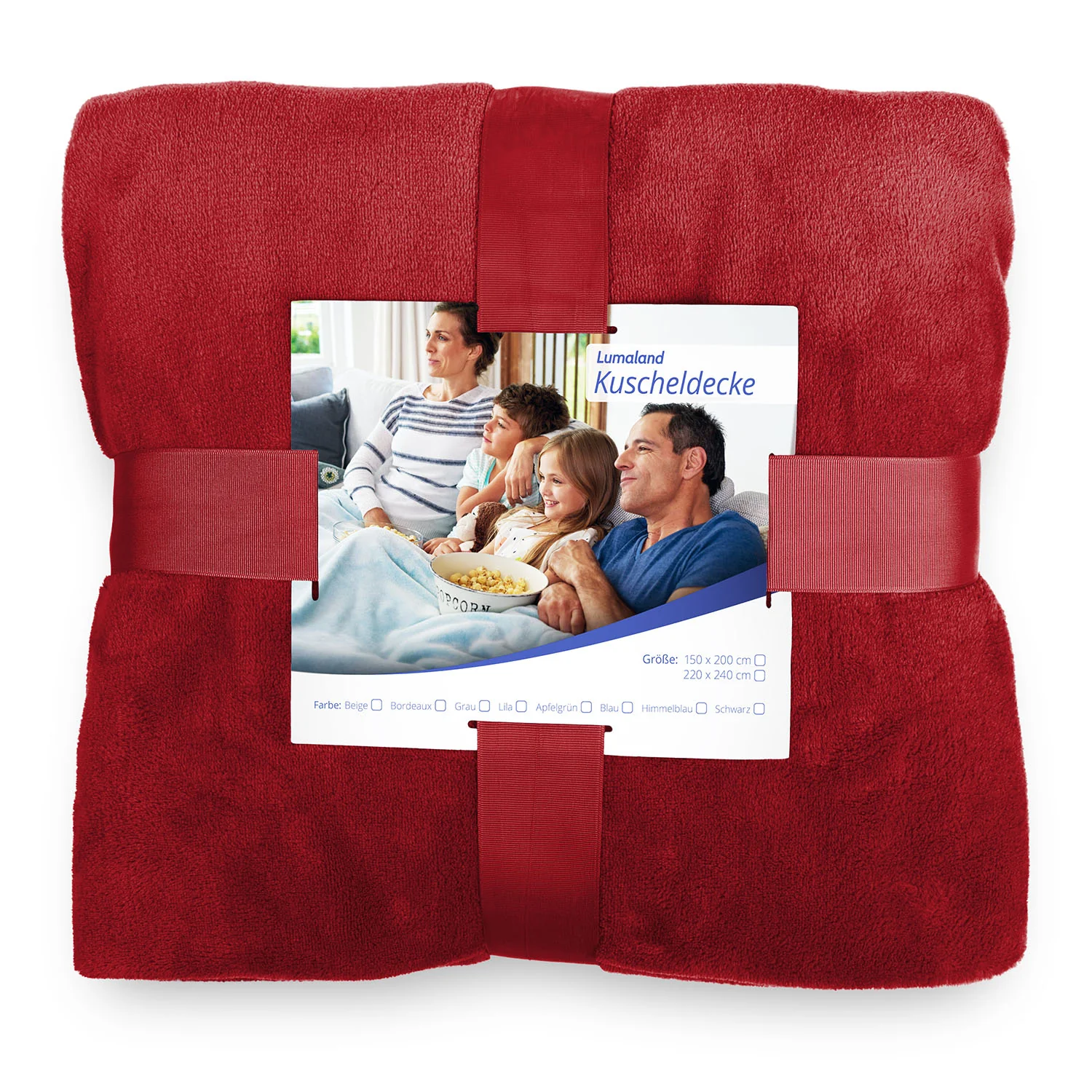 Kuscheldecke - 220x240 cm - Sofadecke & Tagesdecke - Bordeaux - Image 9