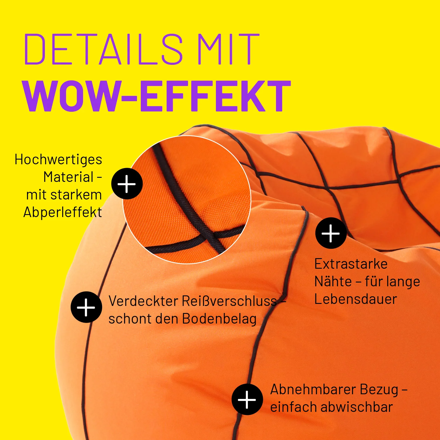Luxury Basketball Sitzsack (170 L) - indoor & outdoor - Image 4