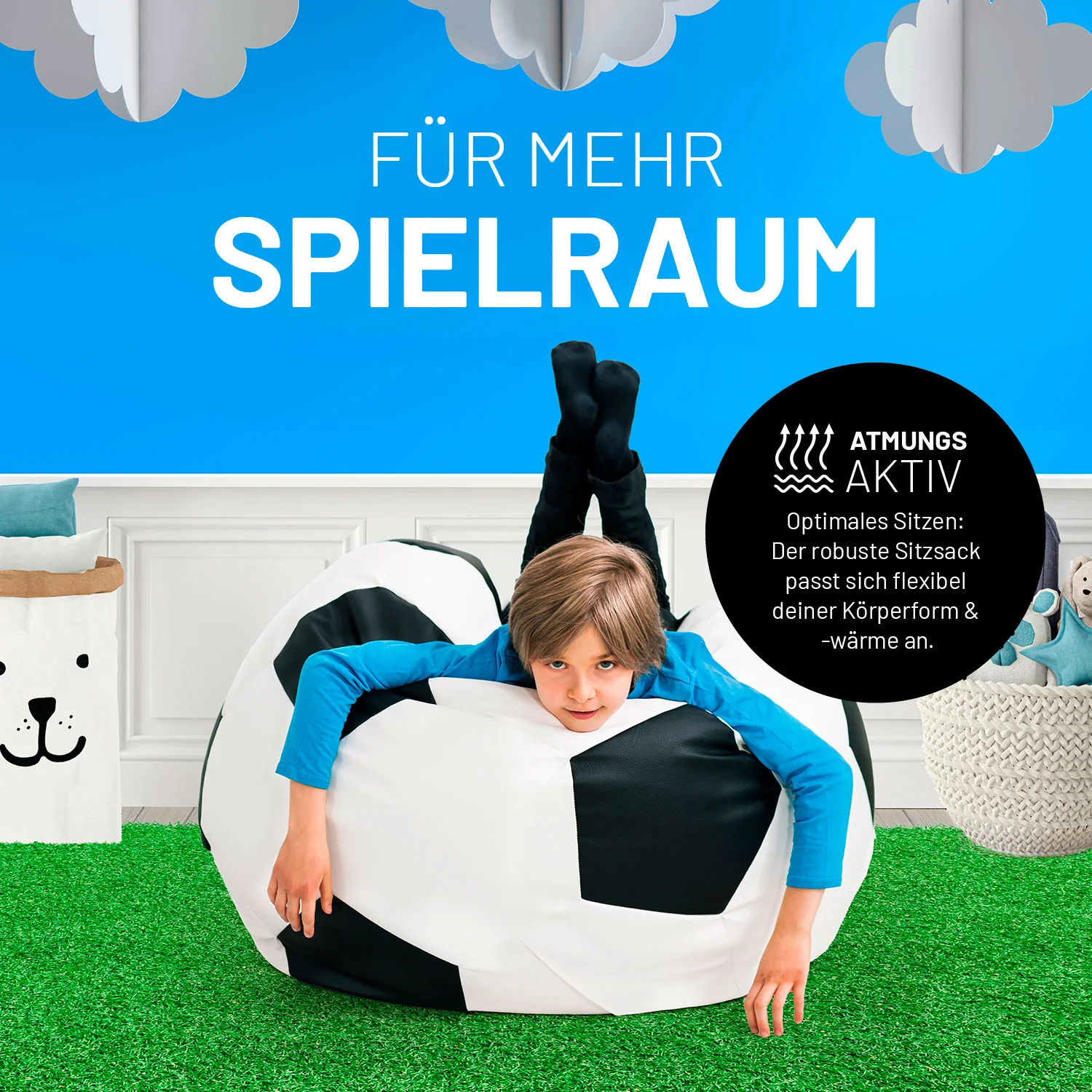 Luxury Fußball Sitzsack (170 L) - indoor & outdoor - Image 7