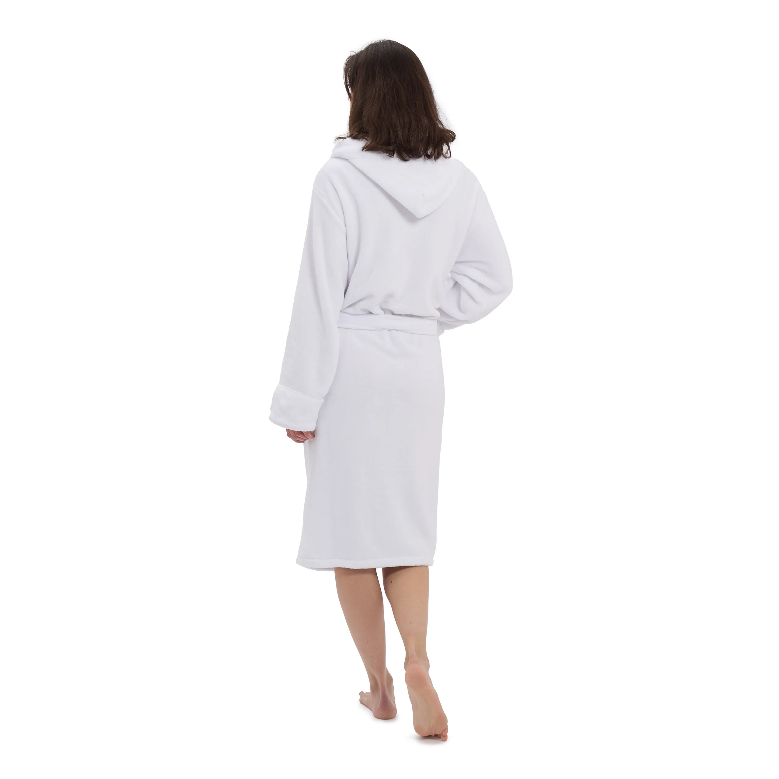 Luxury Mikrofaser Bademantel mit Kapuze für Damen und Herren - Weiß - Größe XXL - Image 6