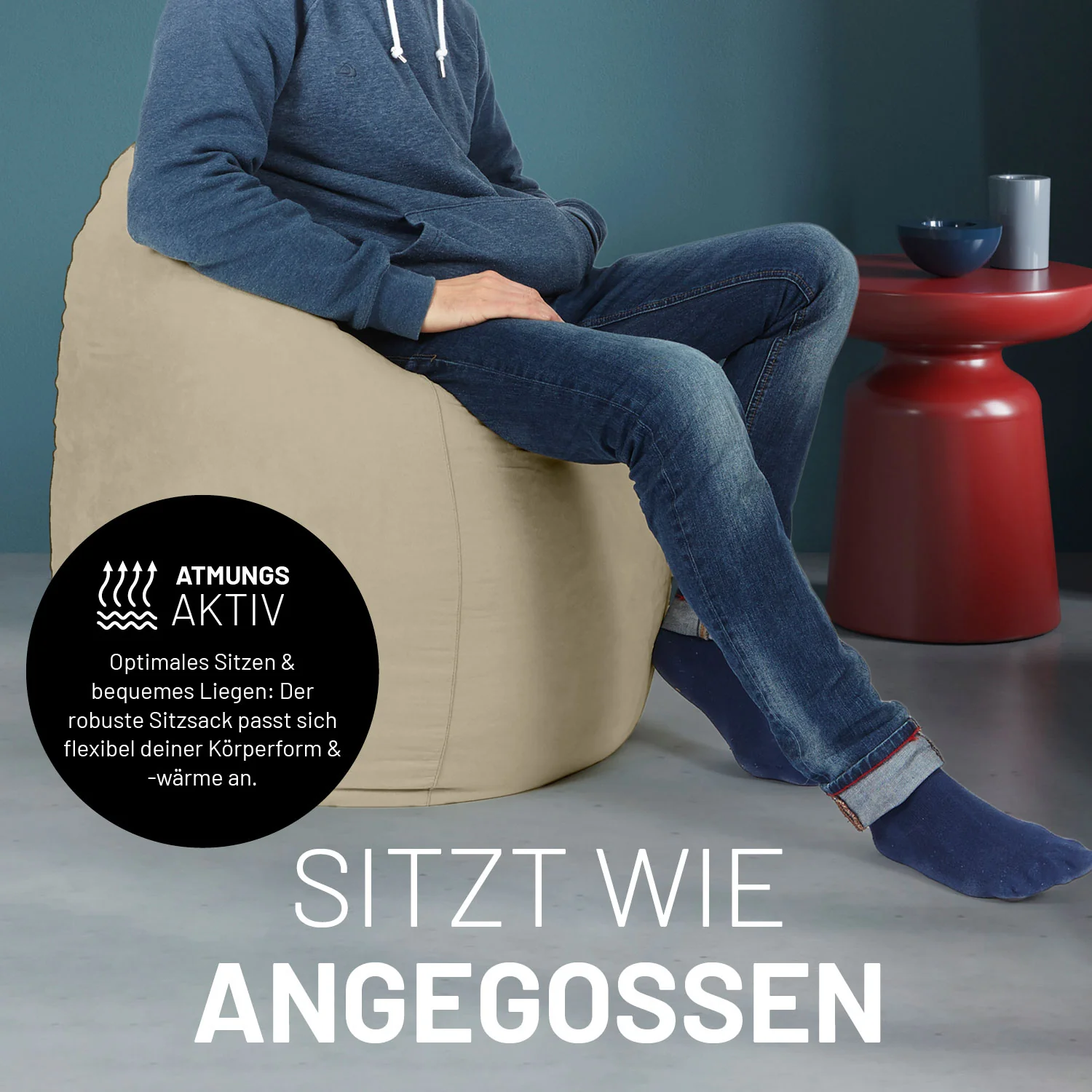 Luxury XL PLUS Sitzsack (220 L) - indoor - Beige - Image 7