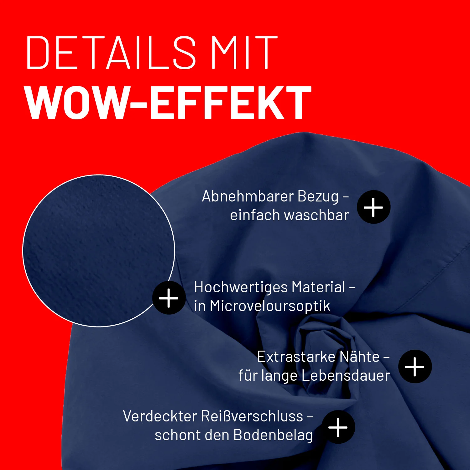 Luxury XL PLUS Sitzsack (220 L) - indoor - Dunkelblau - Image 5