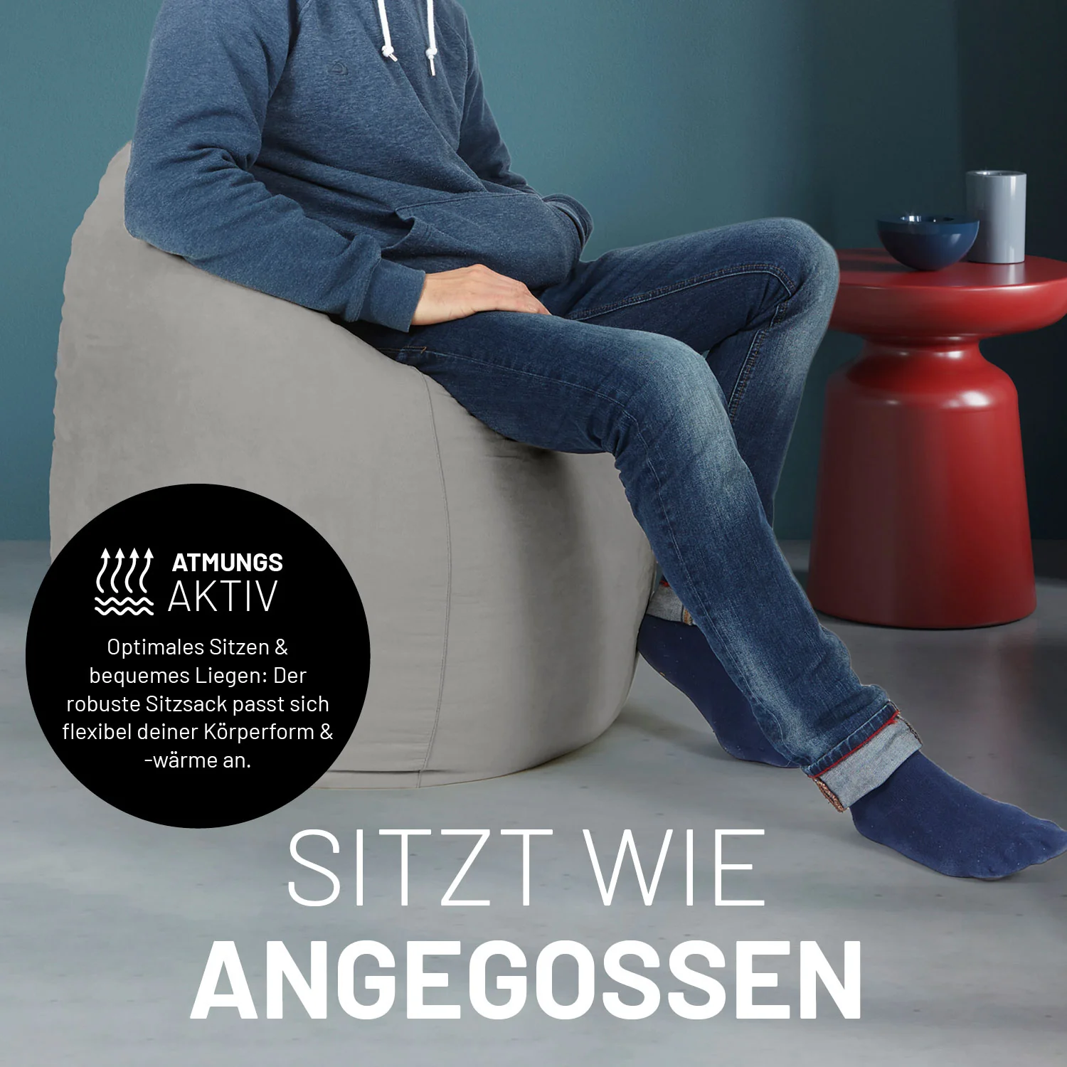 Luxury XL PLUS Sitzsack (220 L) - indoor - Grau - Image 7
