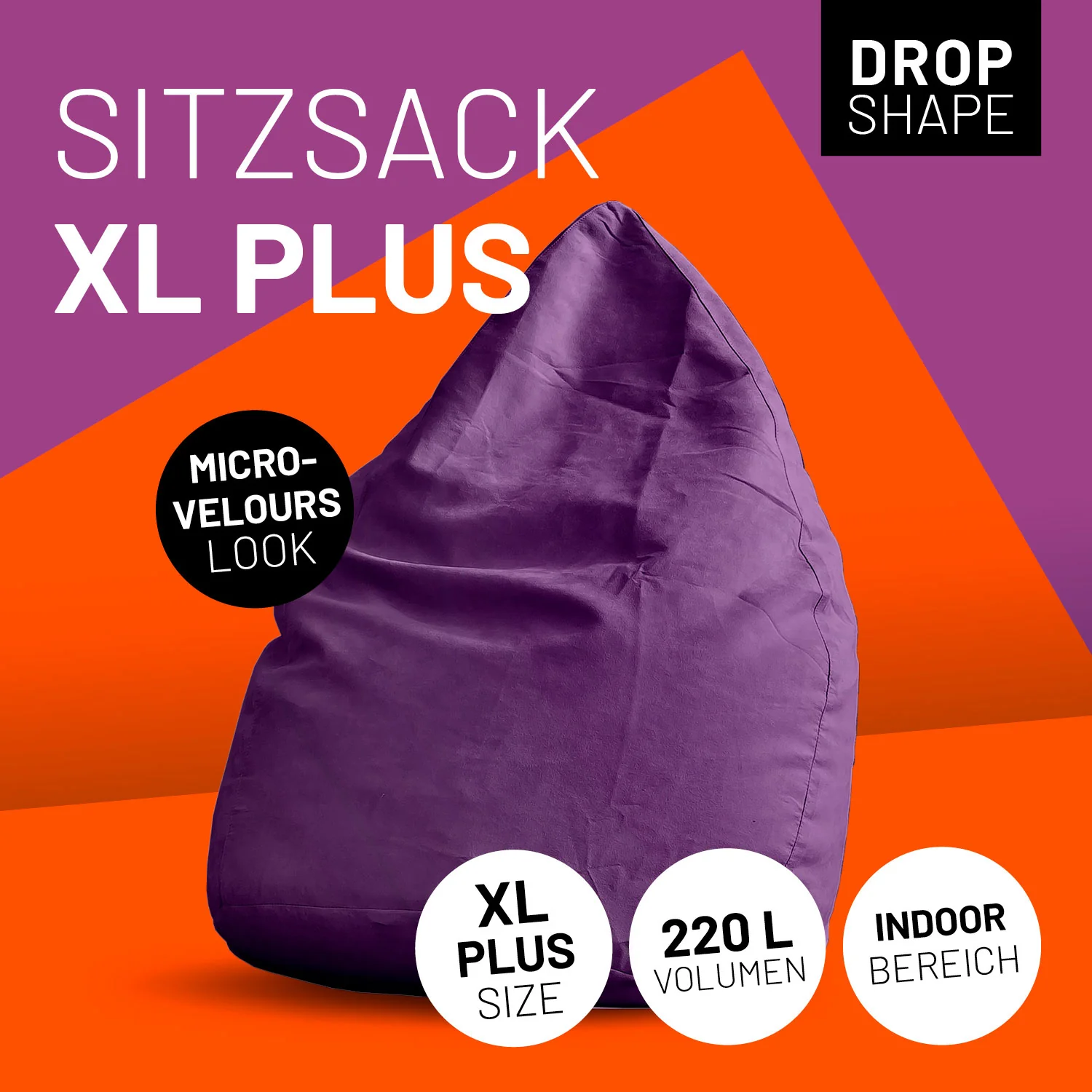 Luxury XL PLUS Sitzsack (220 L) - indoor - Lila - Image 2