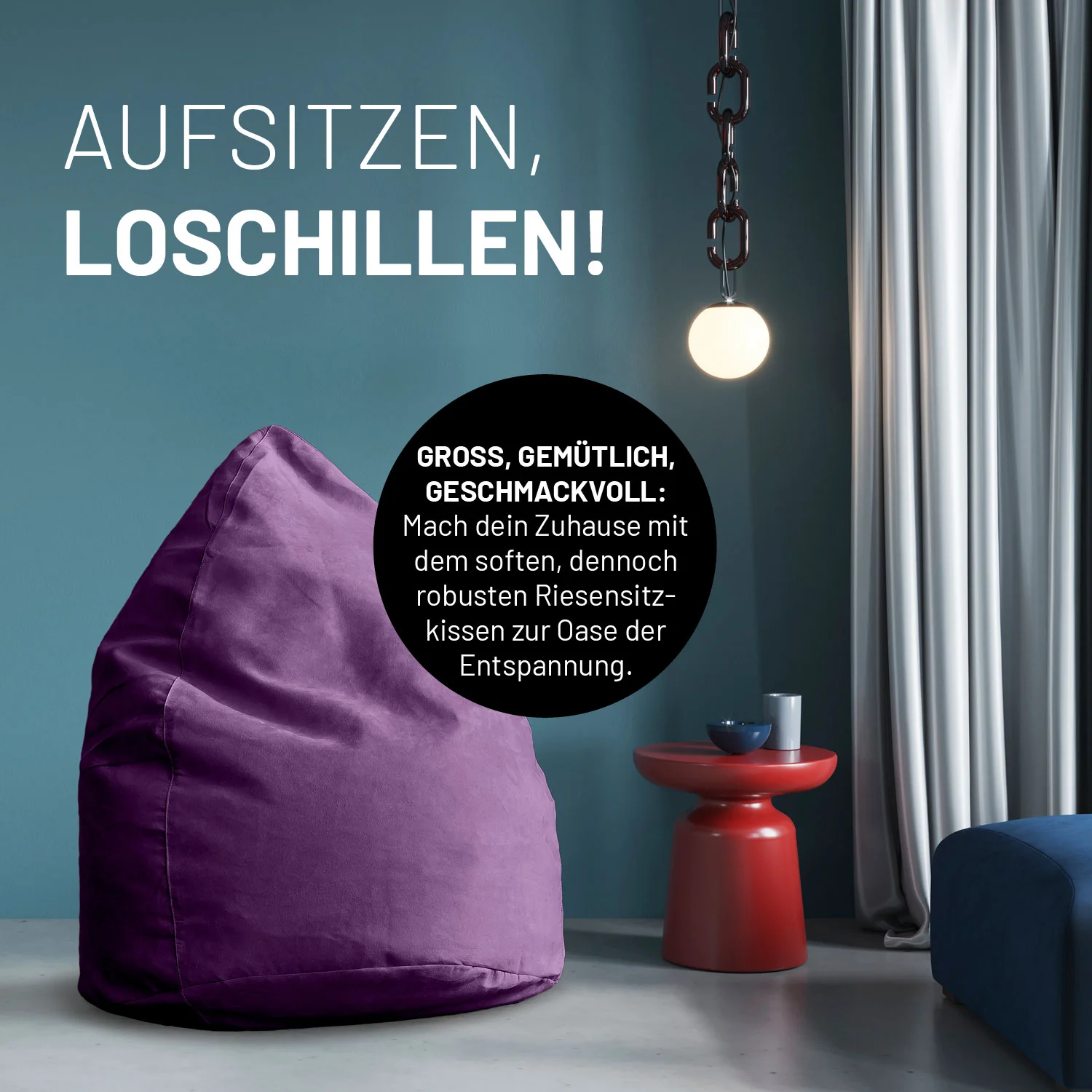 Luxury XL PLUS Sitzsack (220 L) - indoor - Lila - Image 6