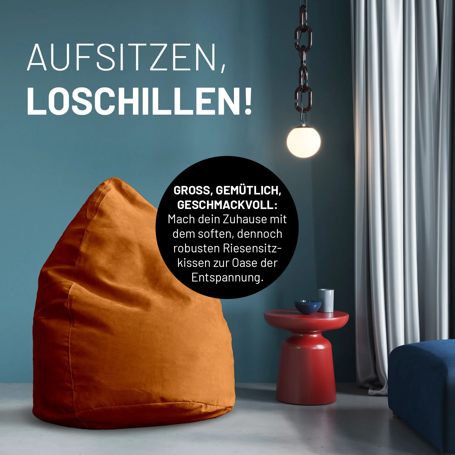 Luxury XL PLUS Sitzsack (220 L) - indoor - Orange - Image 6
