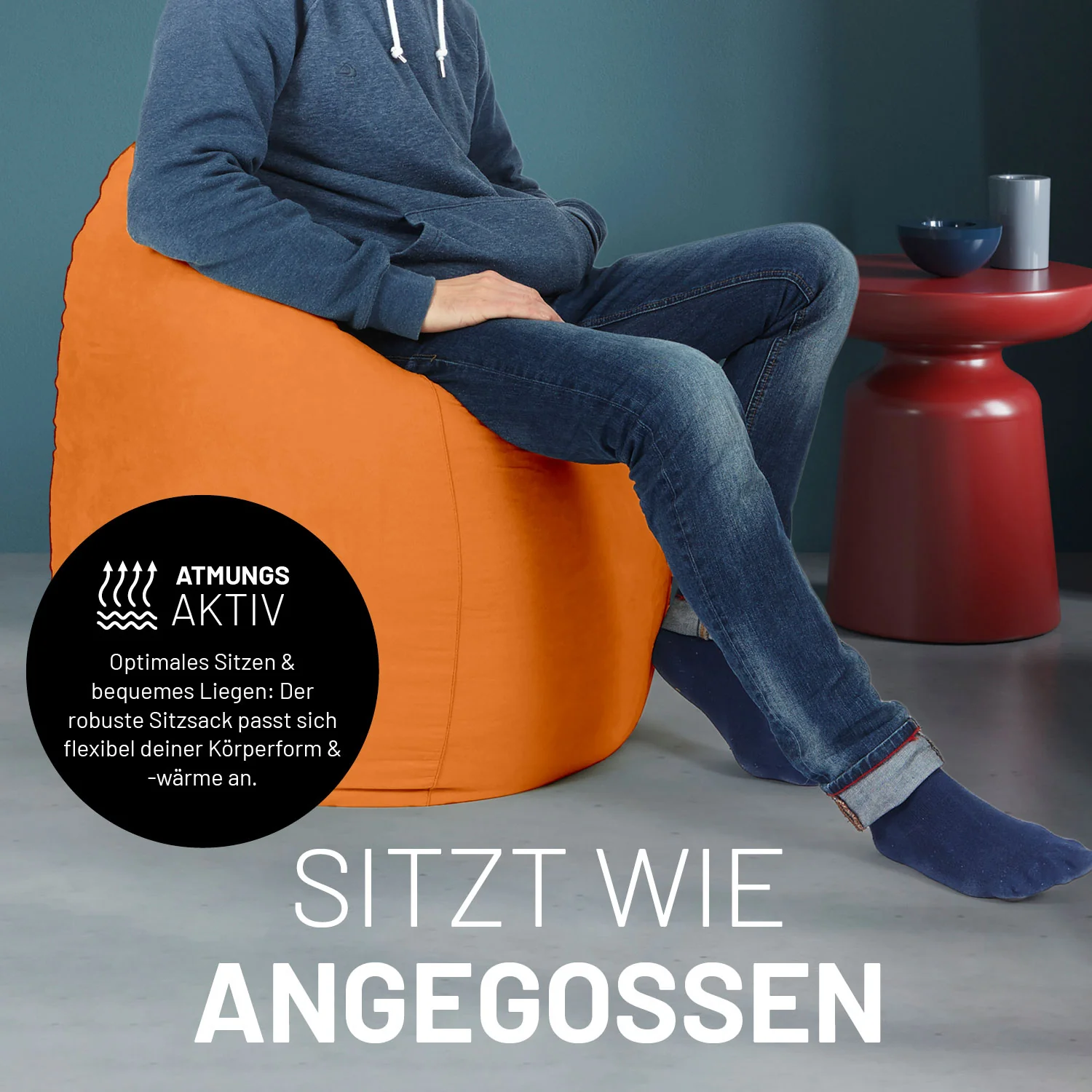Luxury XL PLUS Sitzsack (220 L) - indoor - Orange - Image 7