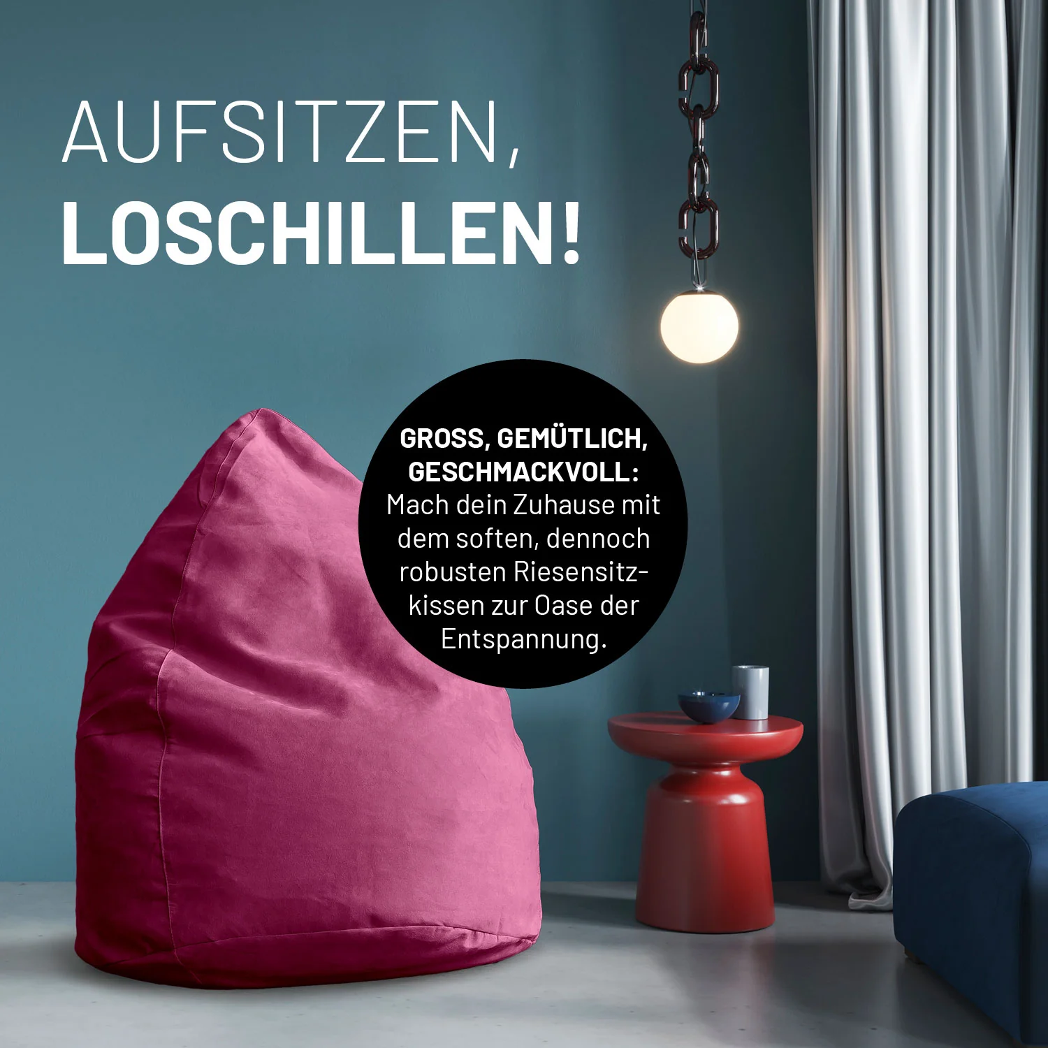 Luxury XL PLUS Sitzsack (220 L) - Indoor - Pink - Image 6