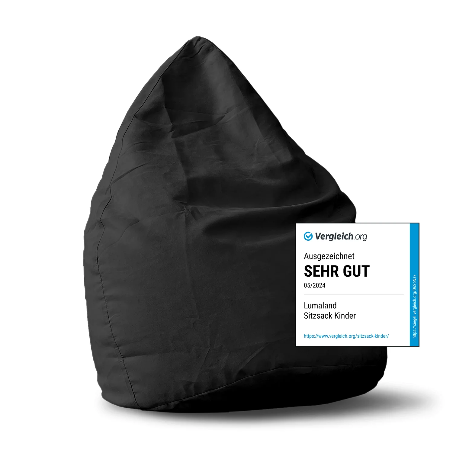 Luxury XL PLUS Sitzsack (220 L) - indoor - Schwarz