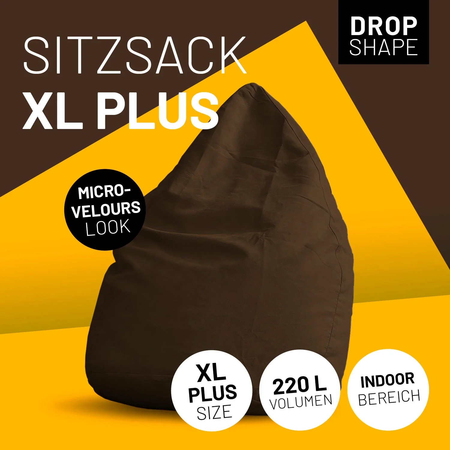 Luxury XL PLUS Sitzsack (220 L) - indoor - Braun - Image 2