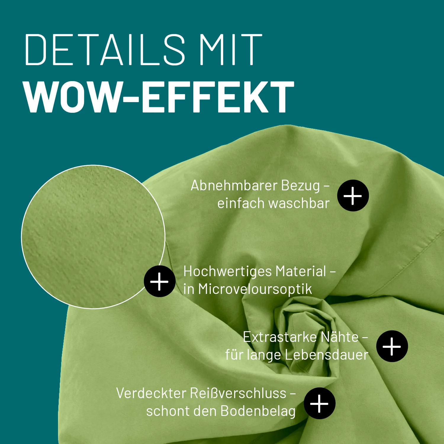 Luxury XL Sitzsack (120 L) - indoor - Grün - Image 5
