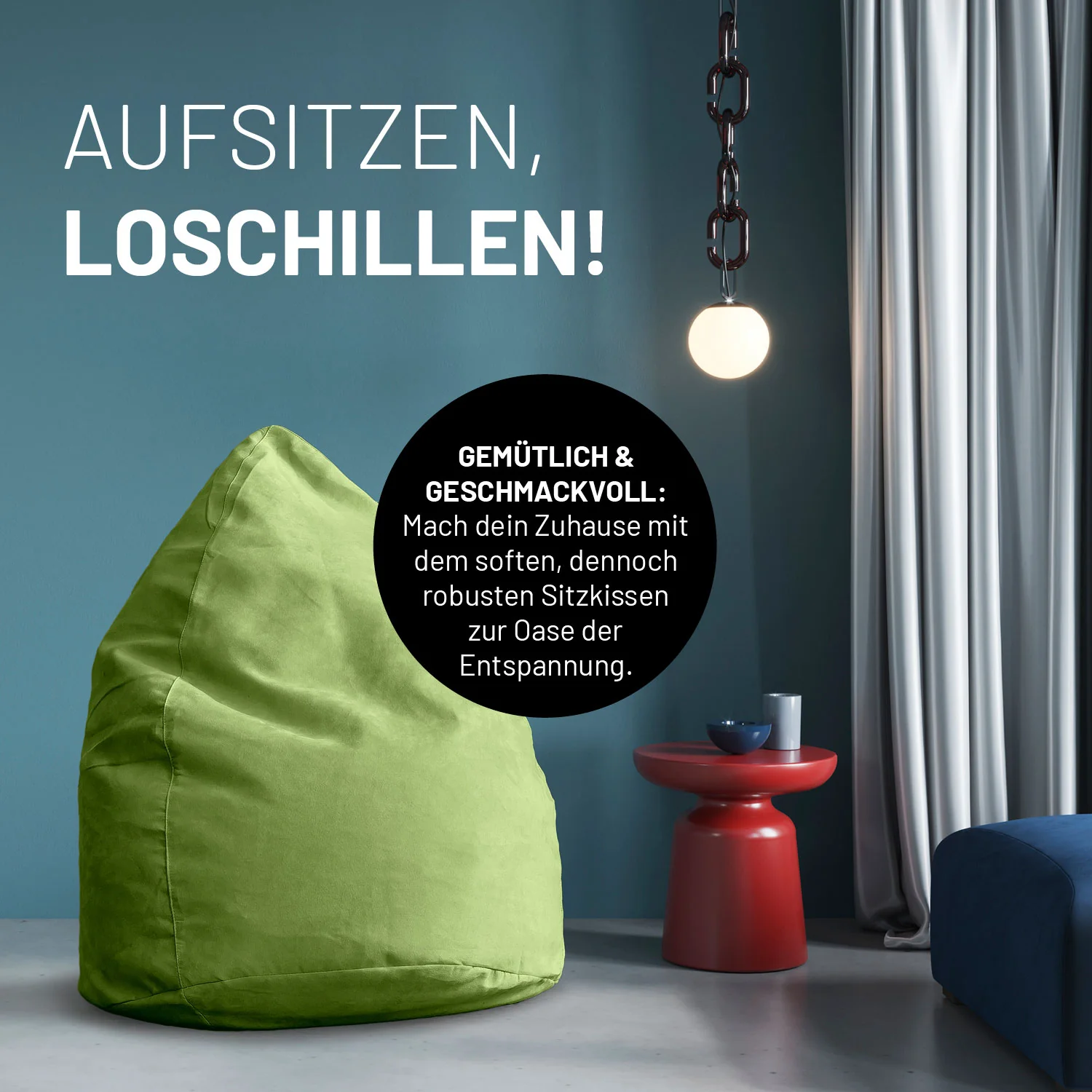 Luxury XL Sitzsack (120 L) - indoor - Grün - Image 6
