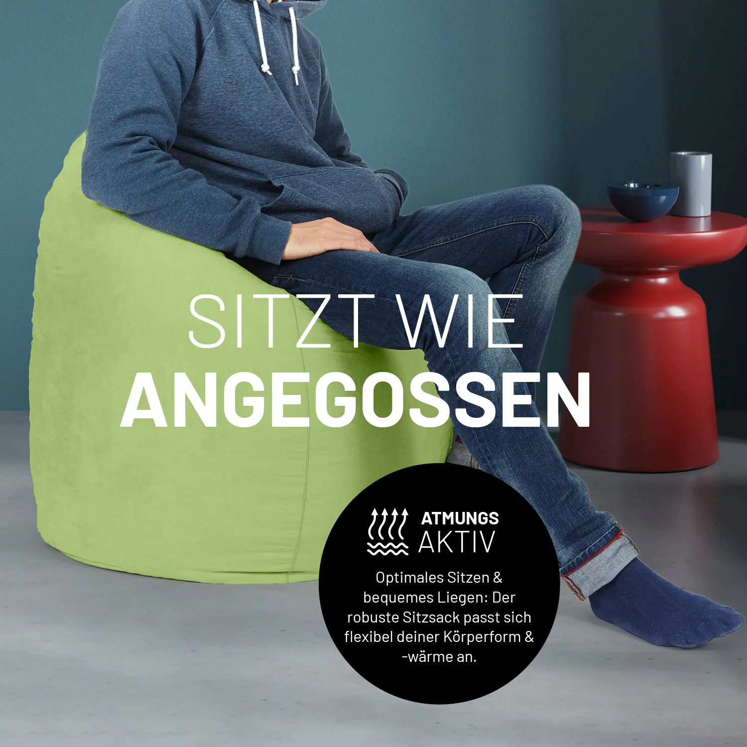 Luxury XL Sitzsack (120 L) - indoor - Grün - Image 7