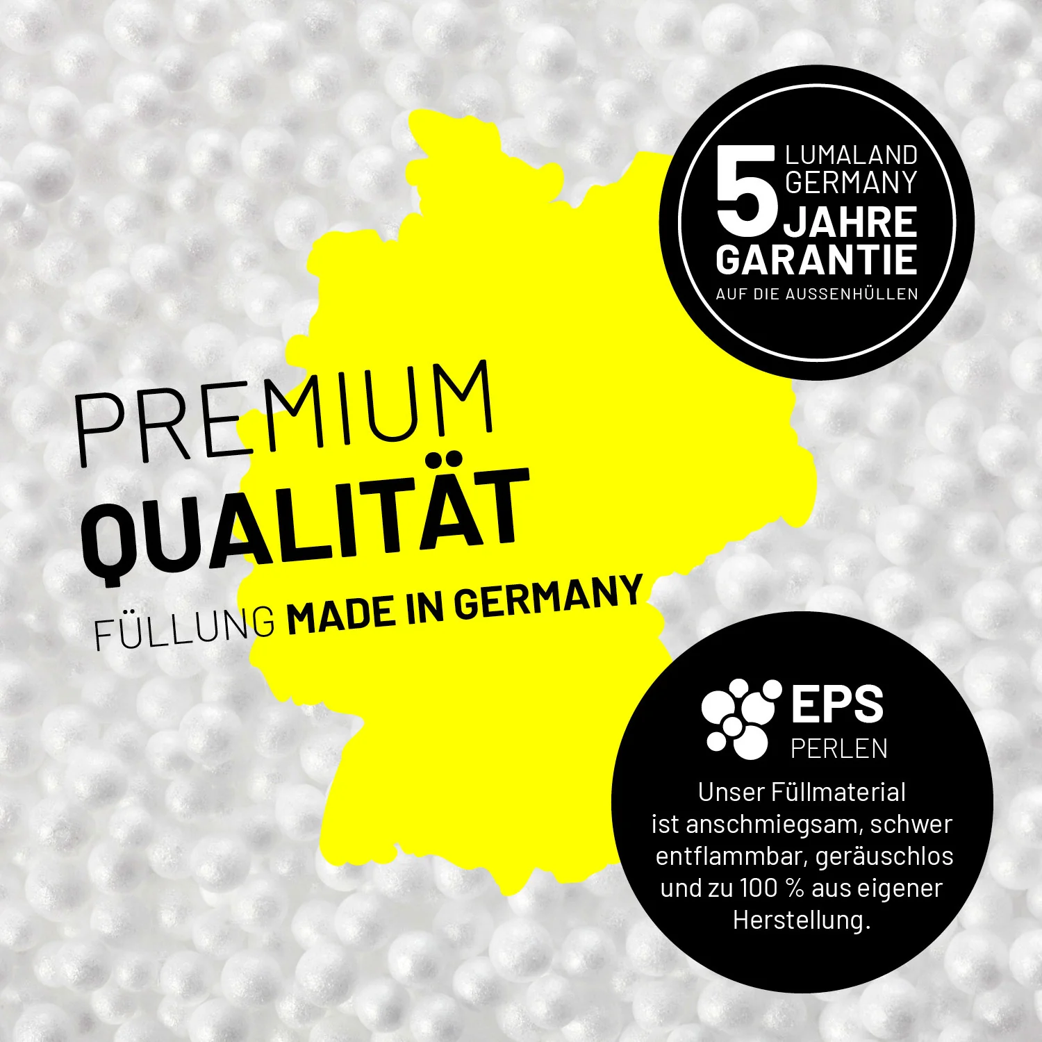 Luxury XL Sitzsack (120 L) - indoor - Schwarz - Image 4