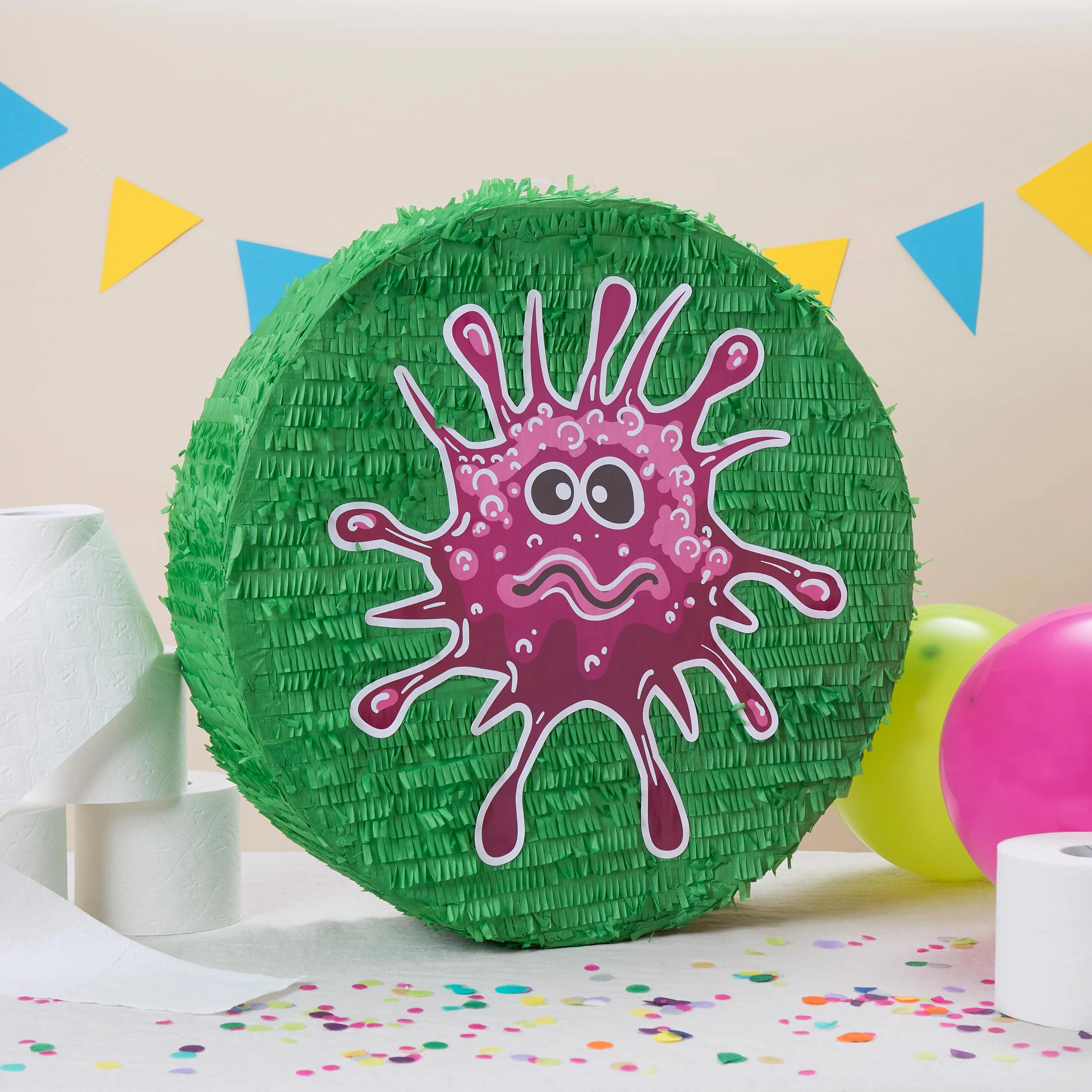 Pinata Set zum Befüllen inkl. Schläger & Augenbinde "Beat The Virus" - Image 3