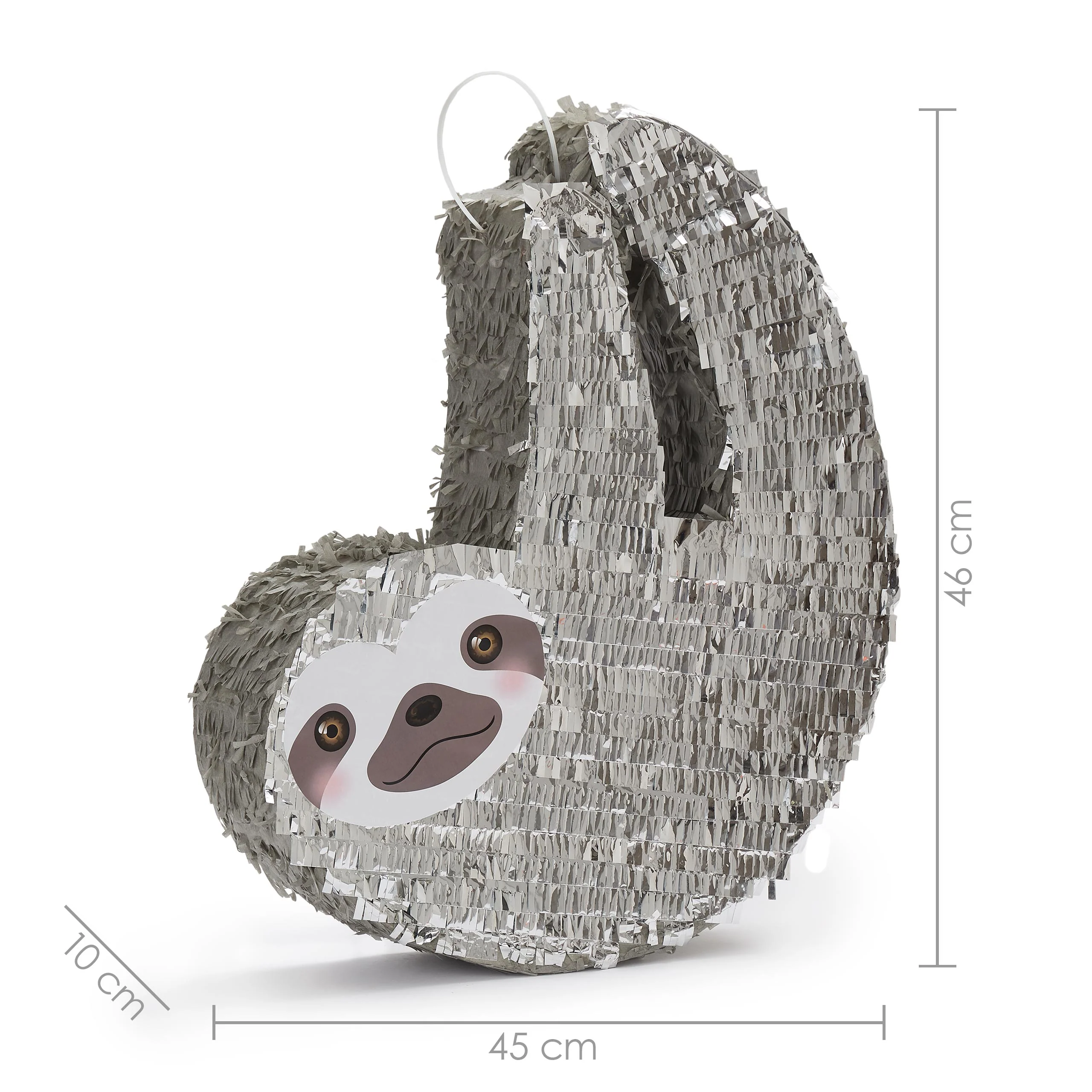 Pinata Set zum Befüllen inkl. Schläger & Augenbinde "Faultier" - Image 5