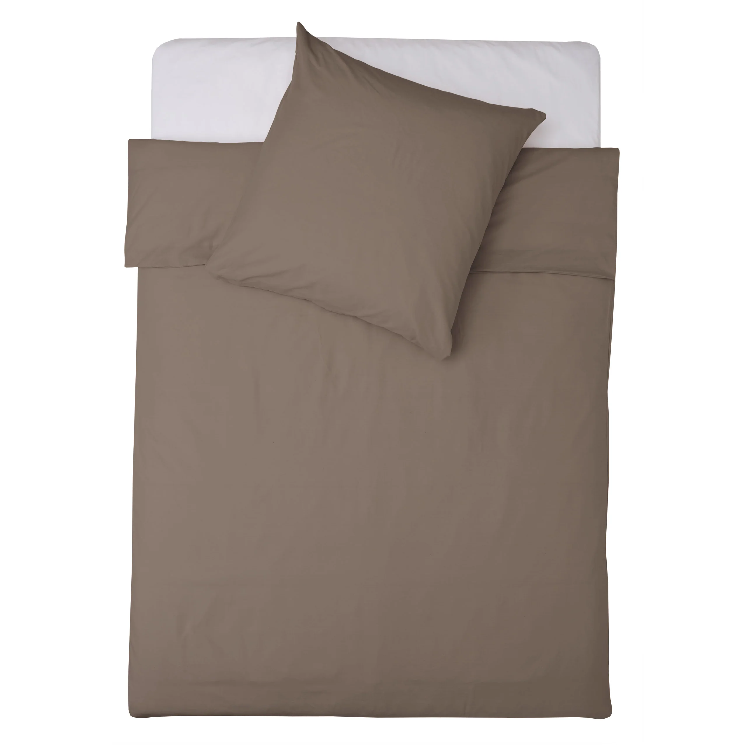 Premium Bettwäsche Everyday - Ganzjahres Bettbezug 155x200 cm & Kissenbezug 80x80 cm - Taupe