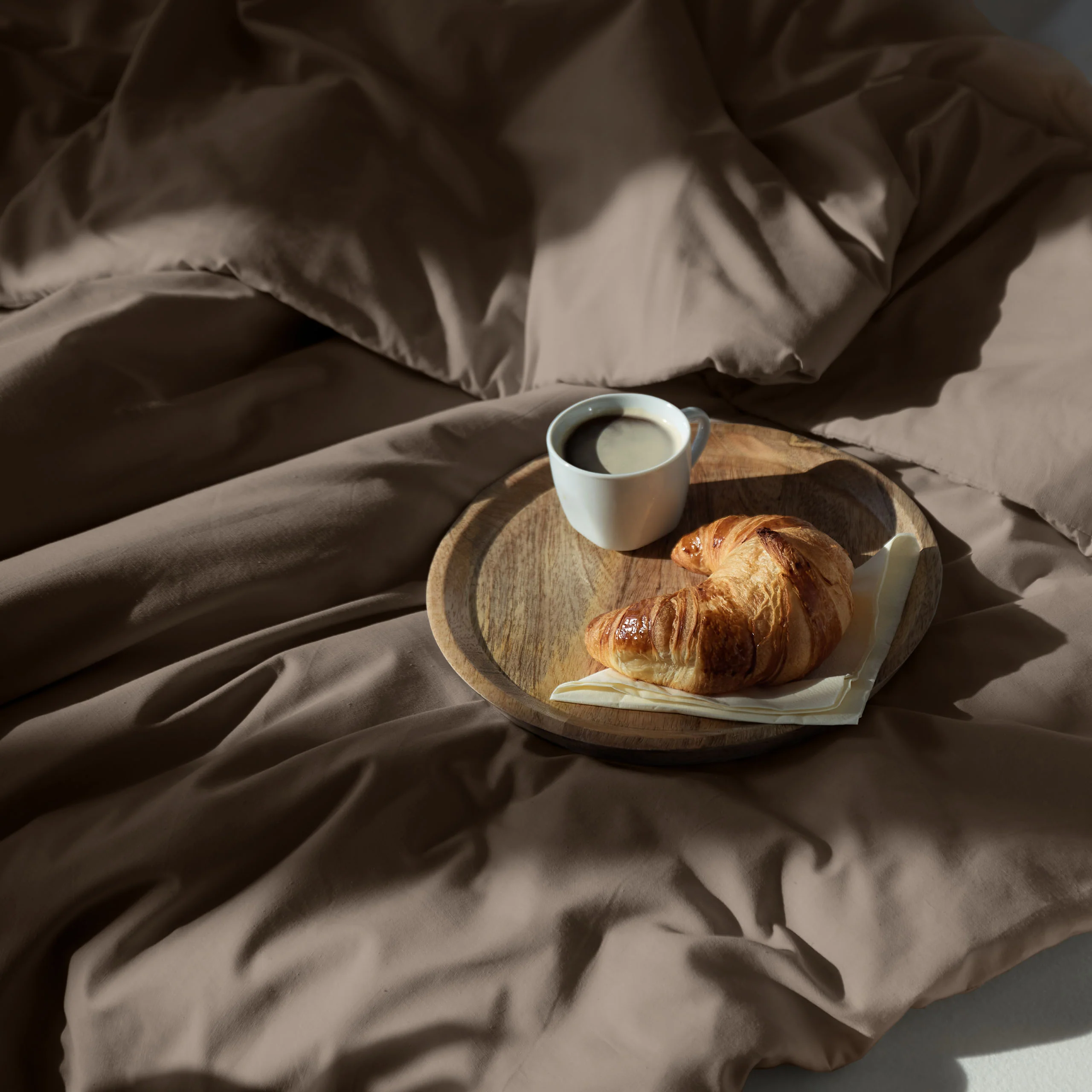 Premium Bettwäsche Everyday - Ganzjahres Bettbezug 155x200 cm & Kissenbezug 80x80 cm - Taupe - Image 4