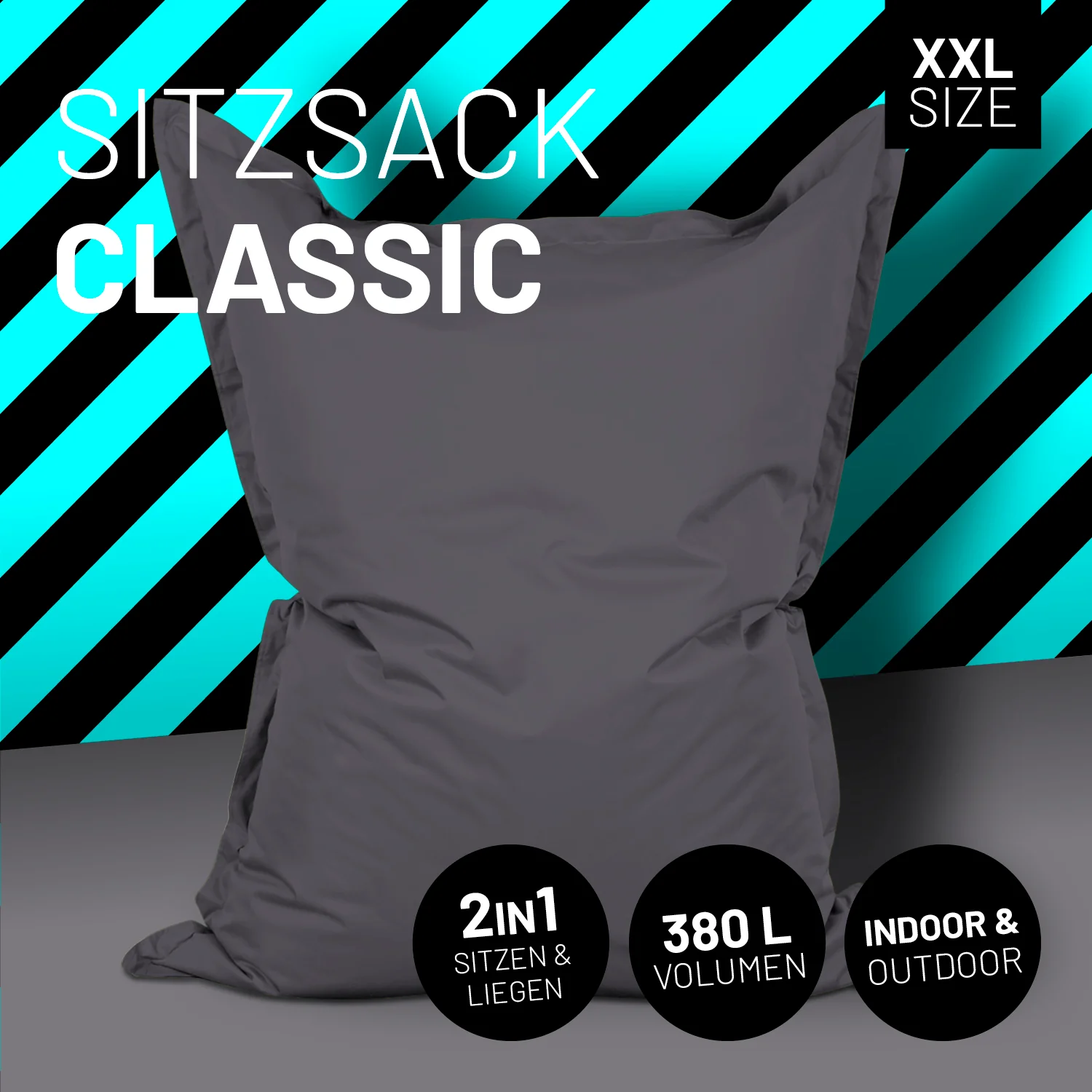 Sitzsack Classic XXL (380 L) - indoor & outdoor - Anthrazit - Image 2