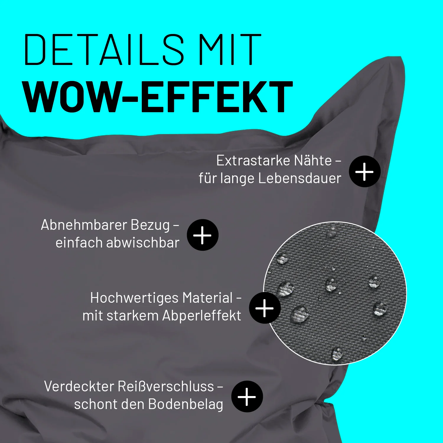 Sitzsack Classic XXL (380 L) - indoor & outdoor - Anthrazit - Image 5