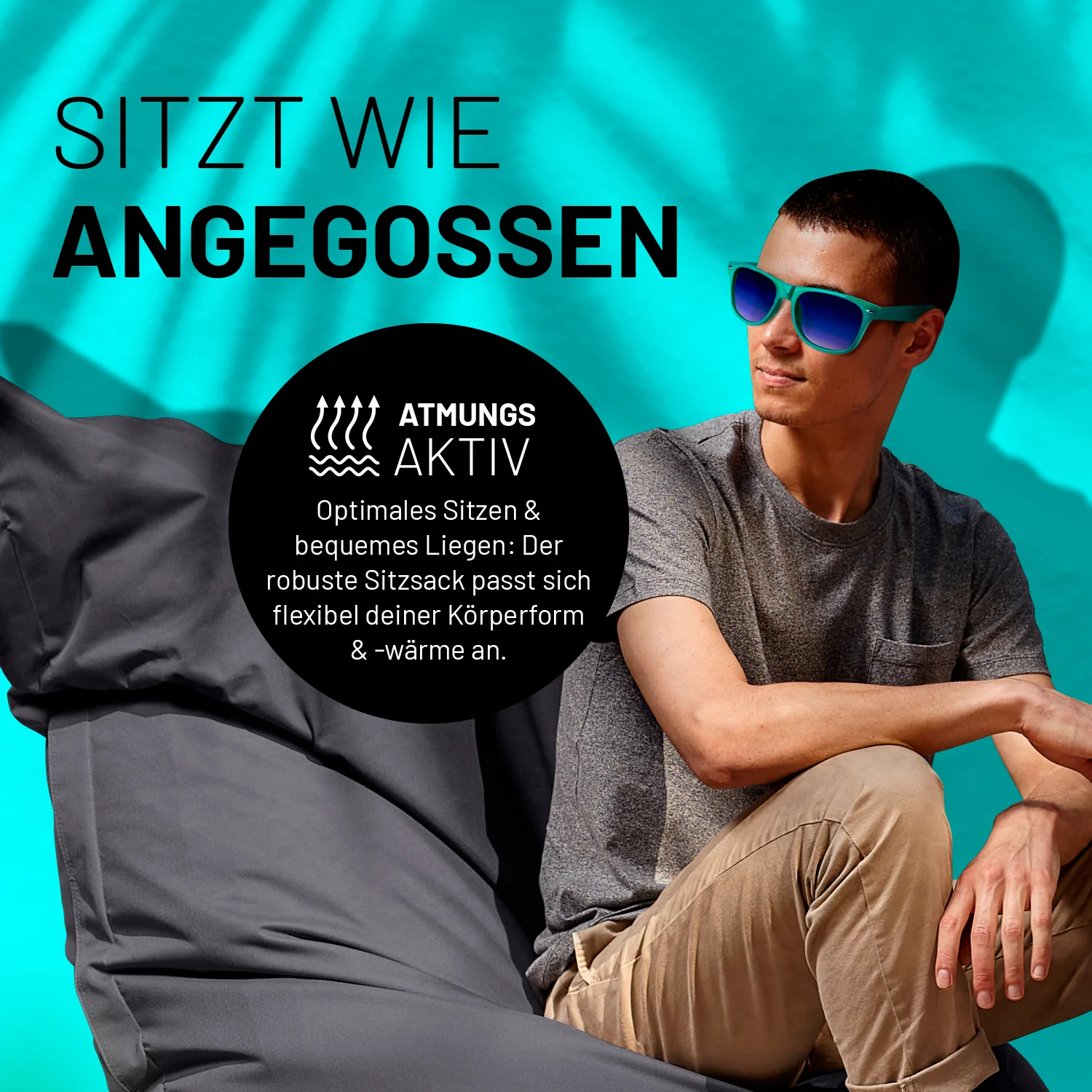 Sitzsack Classic XXL (380 L) - indoor & outdoor - Anthrazit - Image 7