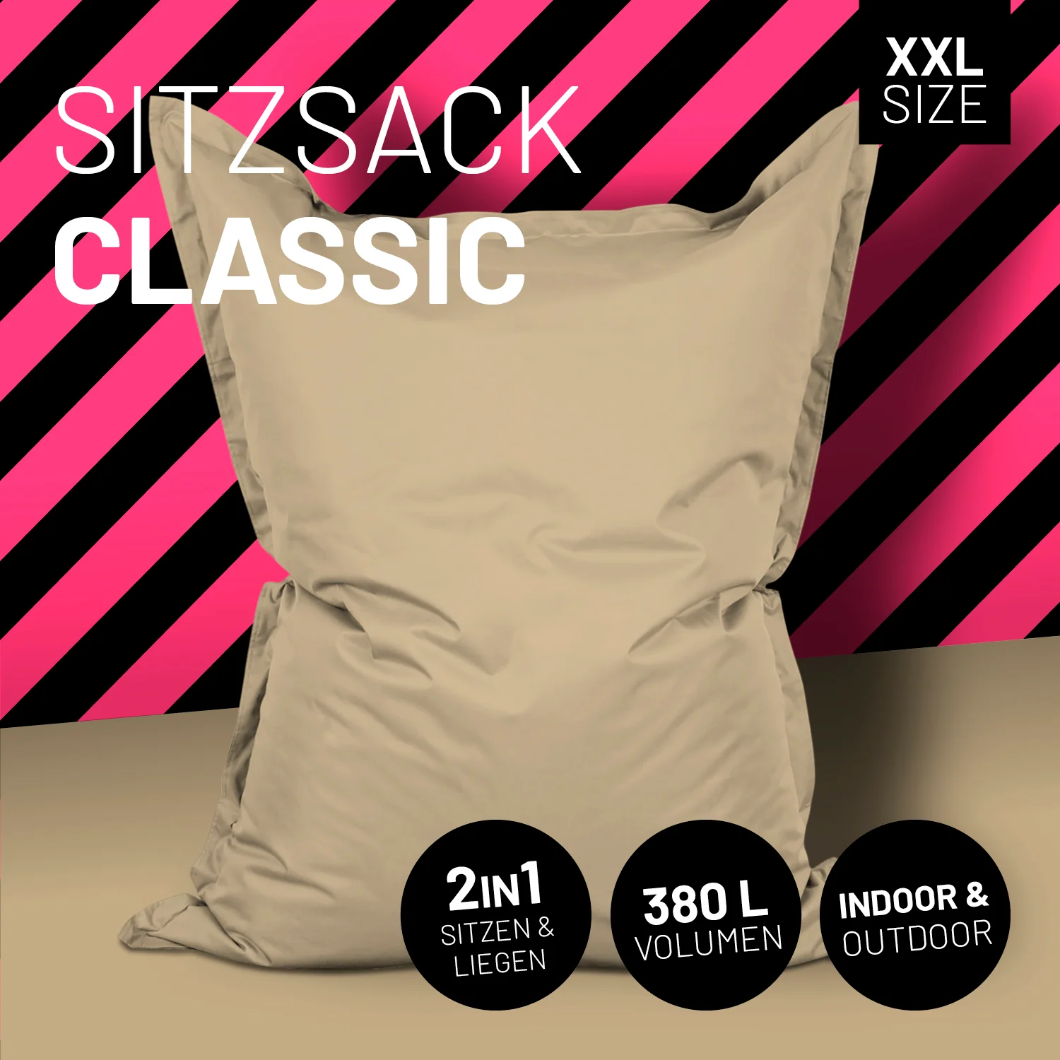 Sitzsack Classic XXL (380 L) - indoor & outdoor - Beige - Image 2