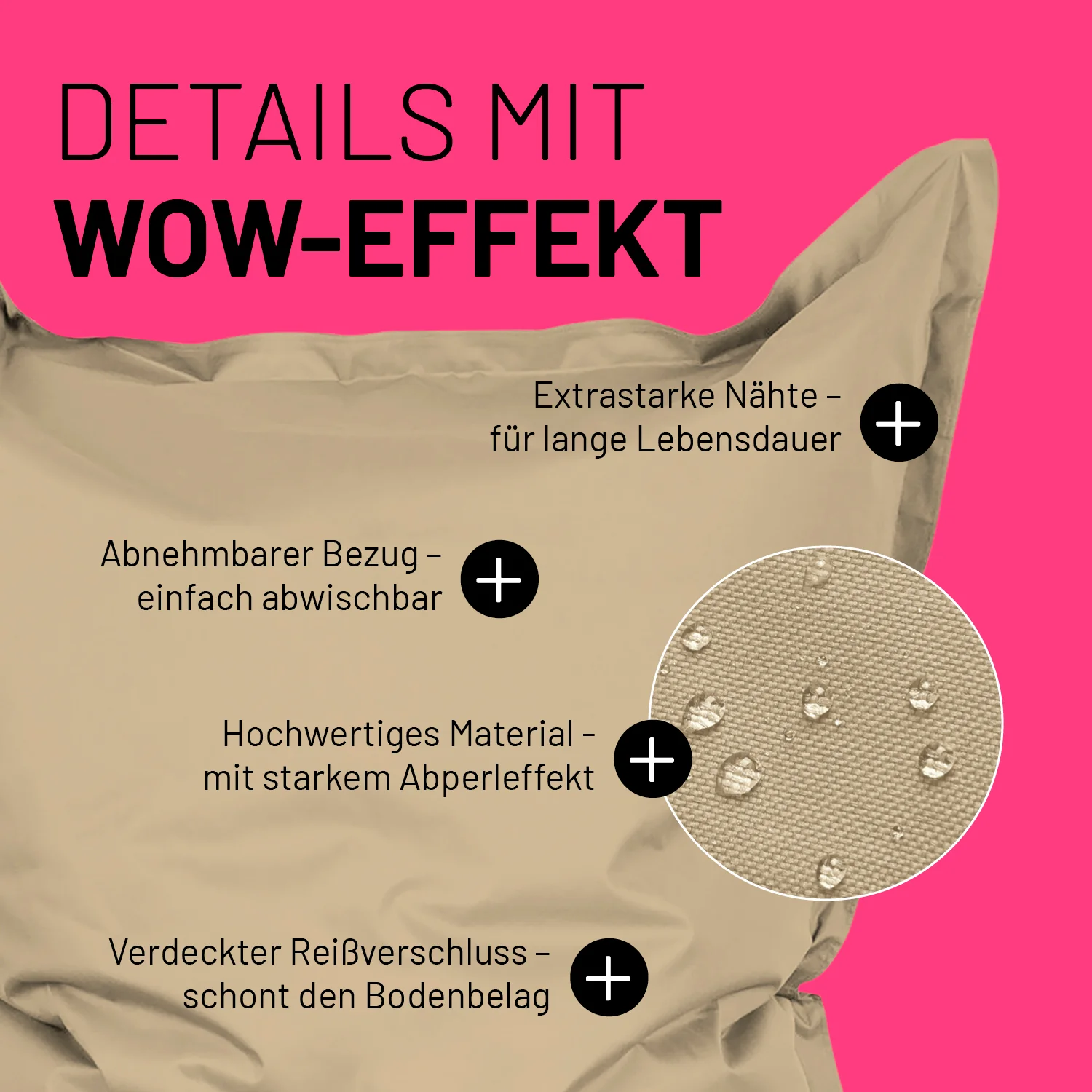 Sitzsack Classic XXL (380 L) - indoor & outdoor - Beige - Image 5