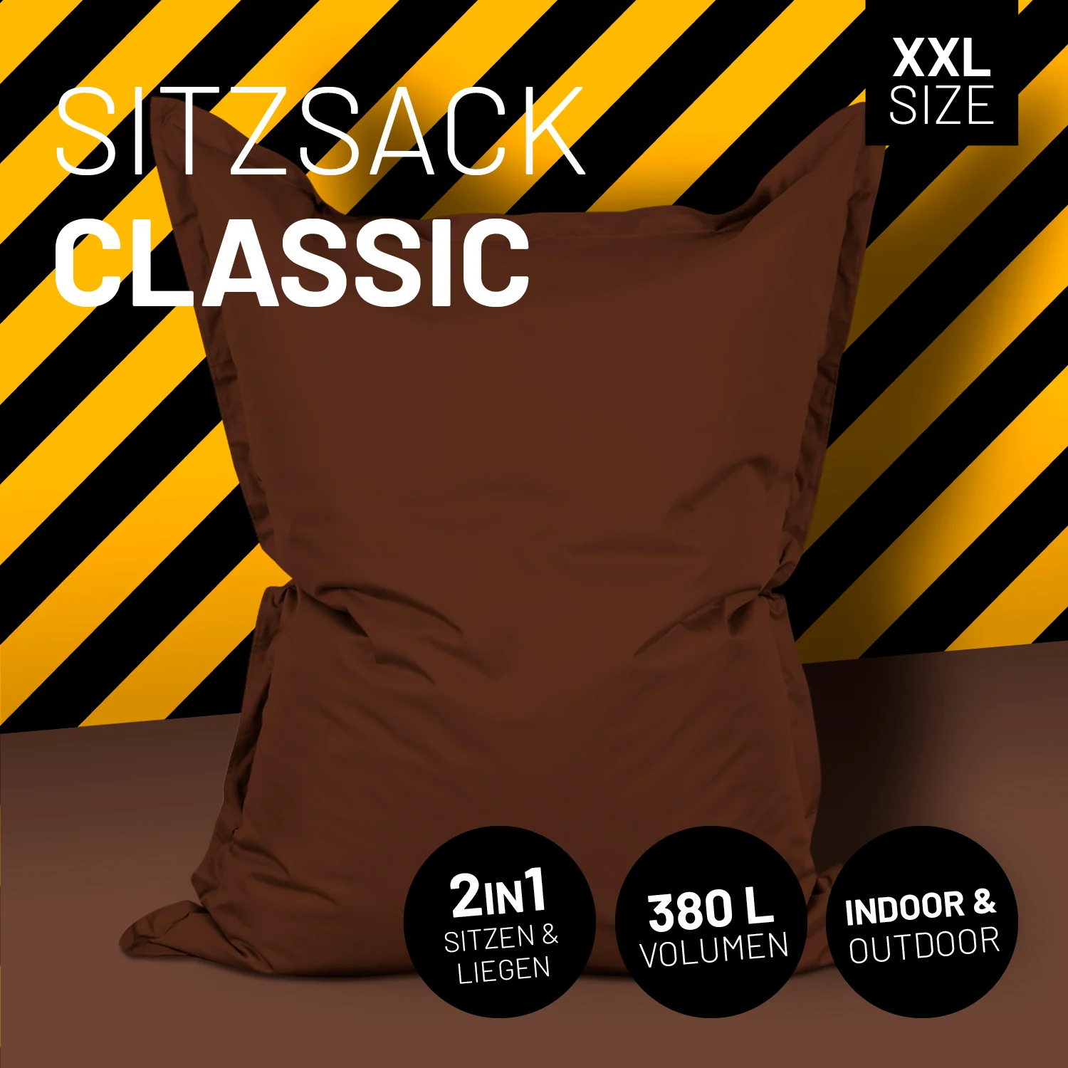 Sitzsack Classic XXL (380 L) - indoor & outdoor - Braun - Image 2