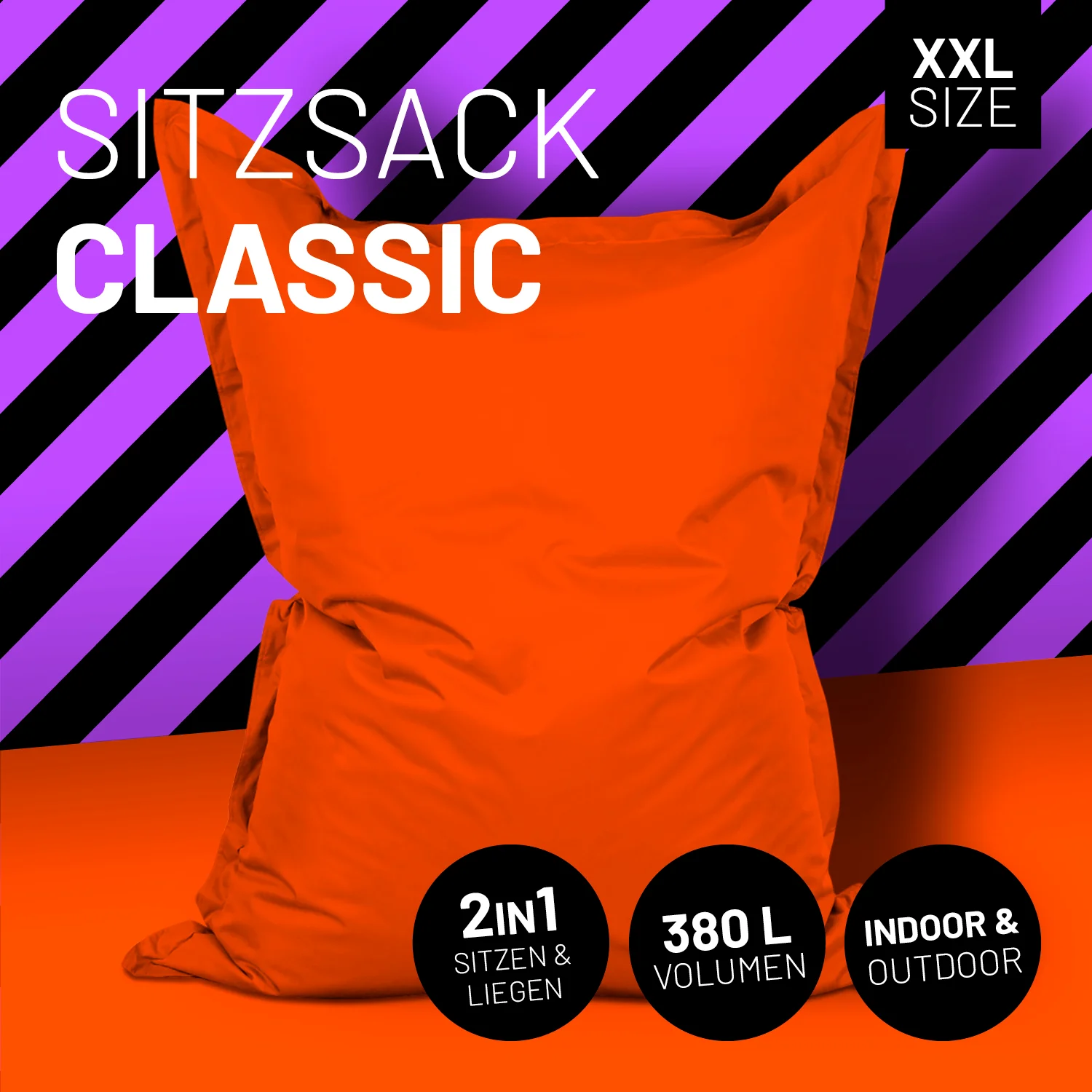 Sitzsack Classic XXL (380 L) - indoor & outdoor - Orange - Image 2