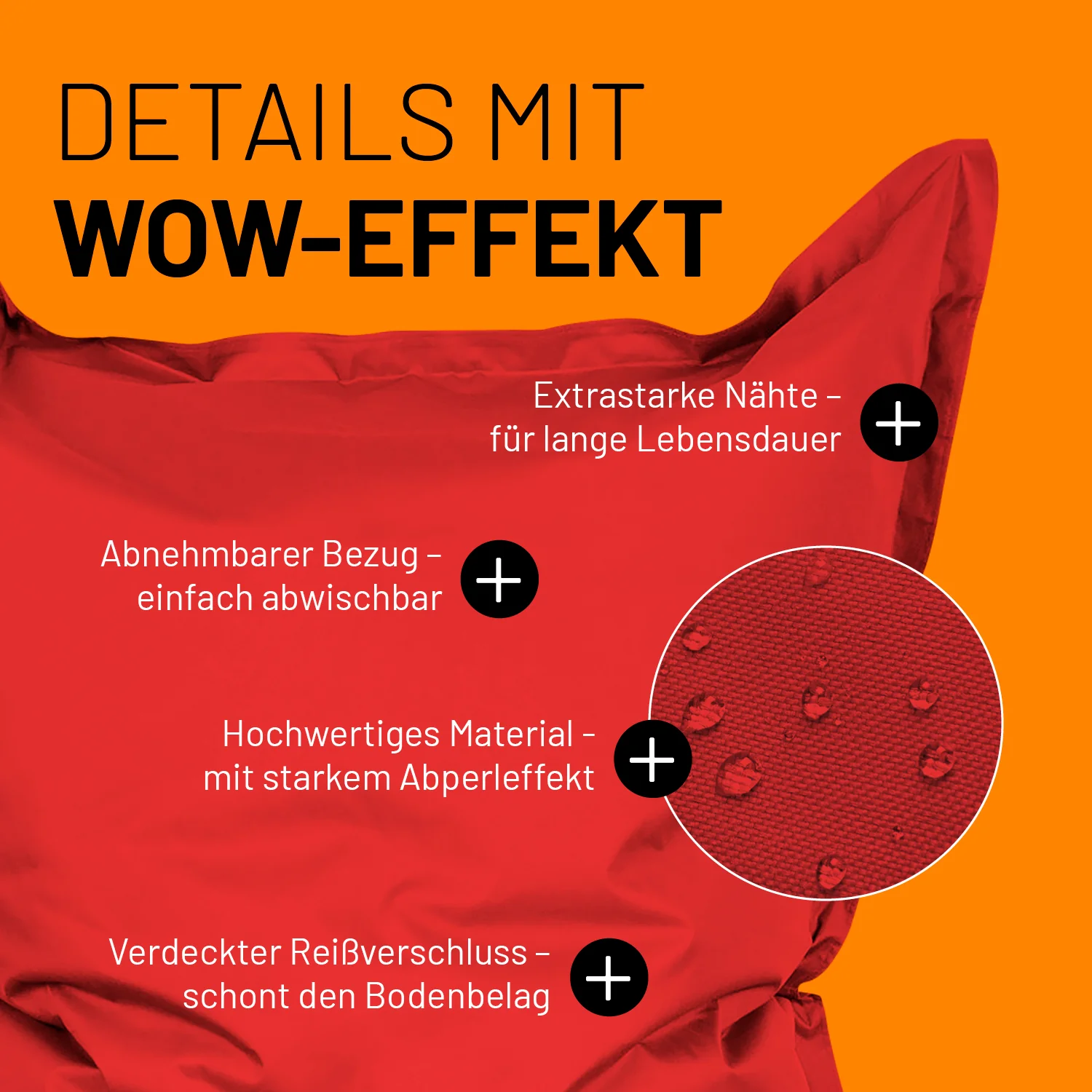 Sitzsack Classic XXL (380 L) - indoor & outdoor - Rot - Image 5