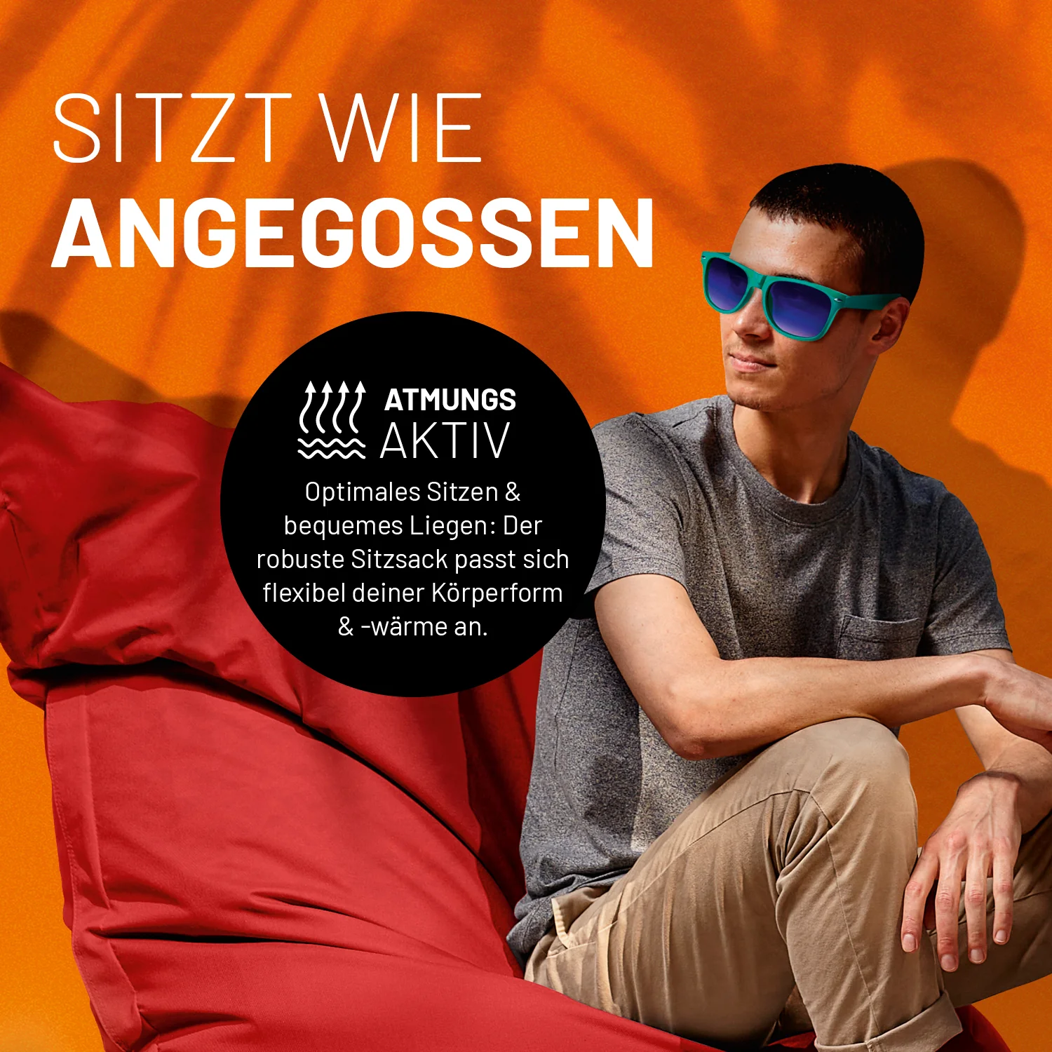 Sitzsack Classic XXL (380 L) - indoor & outdoor - Rot - Image 7