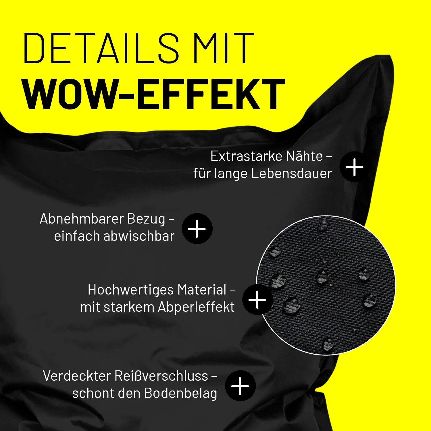 Sitzsack Classic XXL (380 L) - indoor & outdoor - Schwarz - Image 5