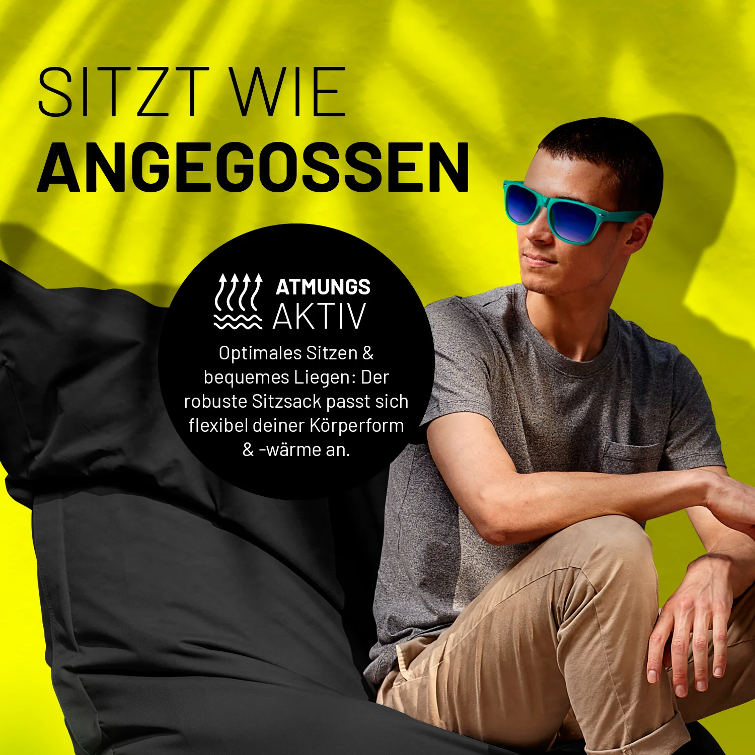 Sitzsack Classic XXL (380 L) - indoor & outdoor - Schwarz - Image 7
