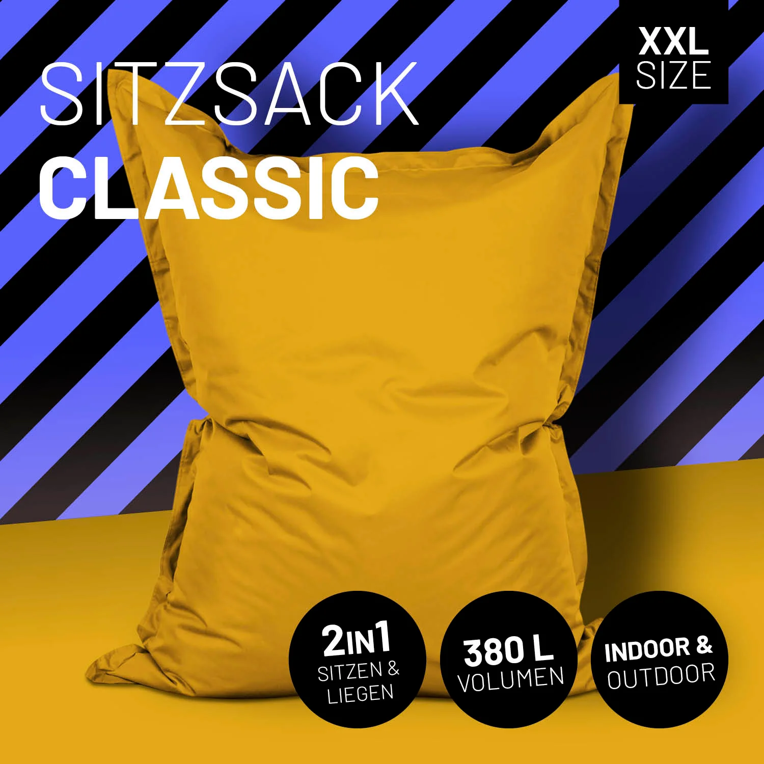 Sitzsack Classic XXL (380 L) - indoor & outdoor - Senfgelb - Image 2