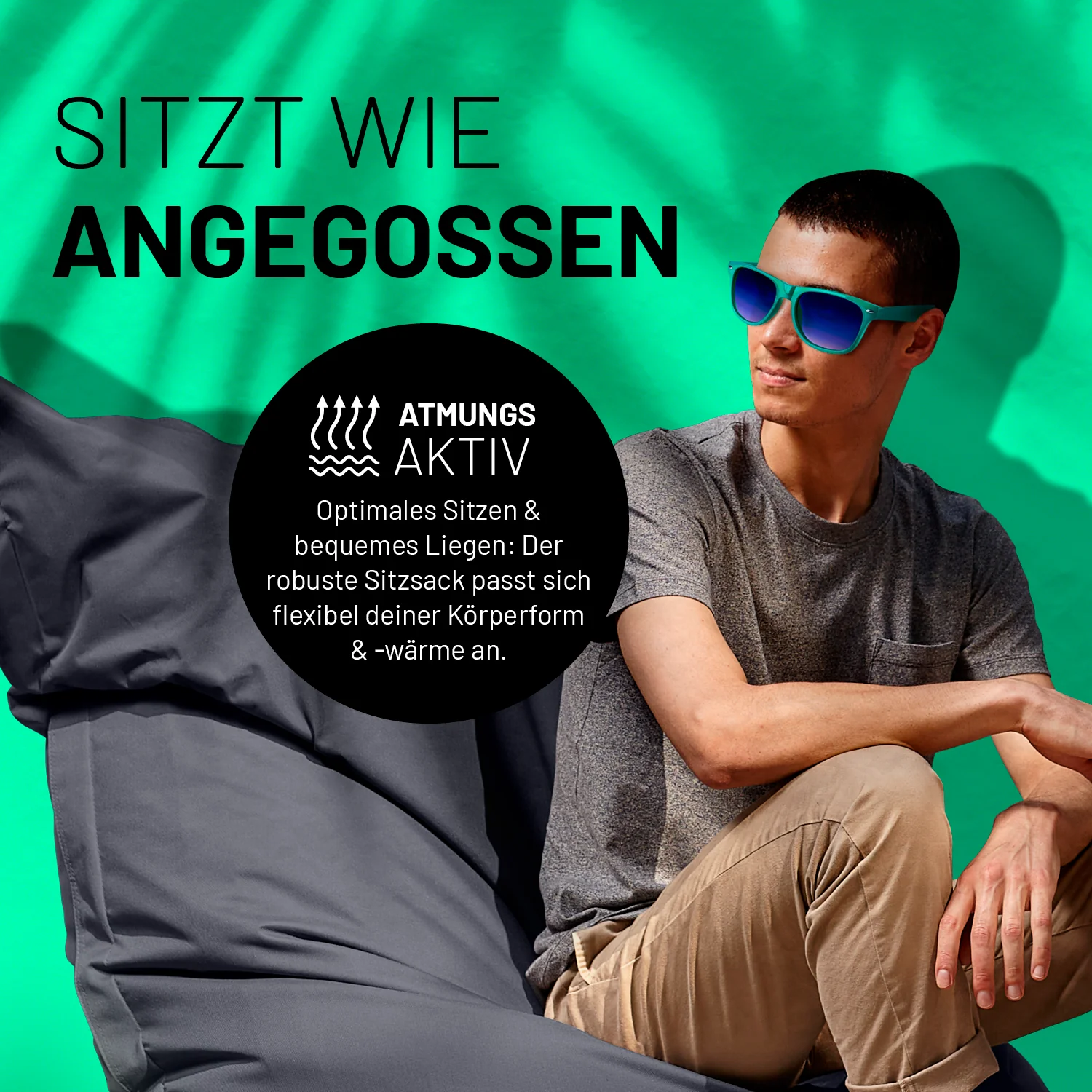 Sitzsack Classic XXL (380 L) - indoor & outdoor - Stahlgrau - Image 7