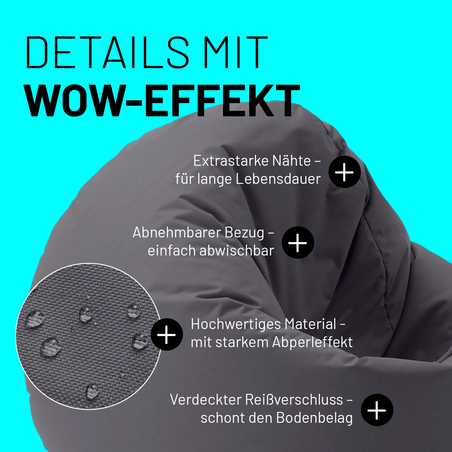 Sitzsack Drops (300 L) - indoor & outdoor - Anthrazit - Image 5