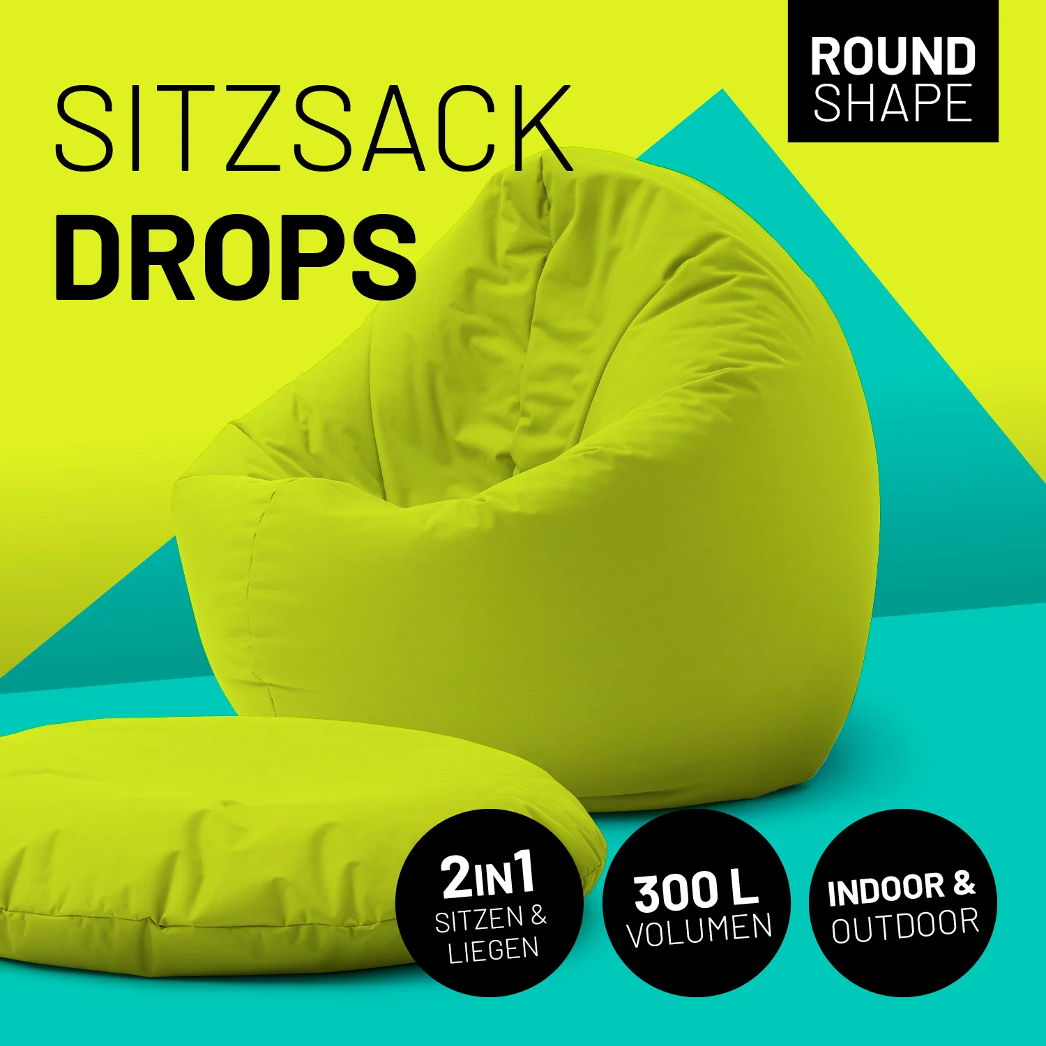 Sitzsack Drops (300 L) - indoor & outdoor - Apfelgrün - Image 2