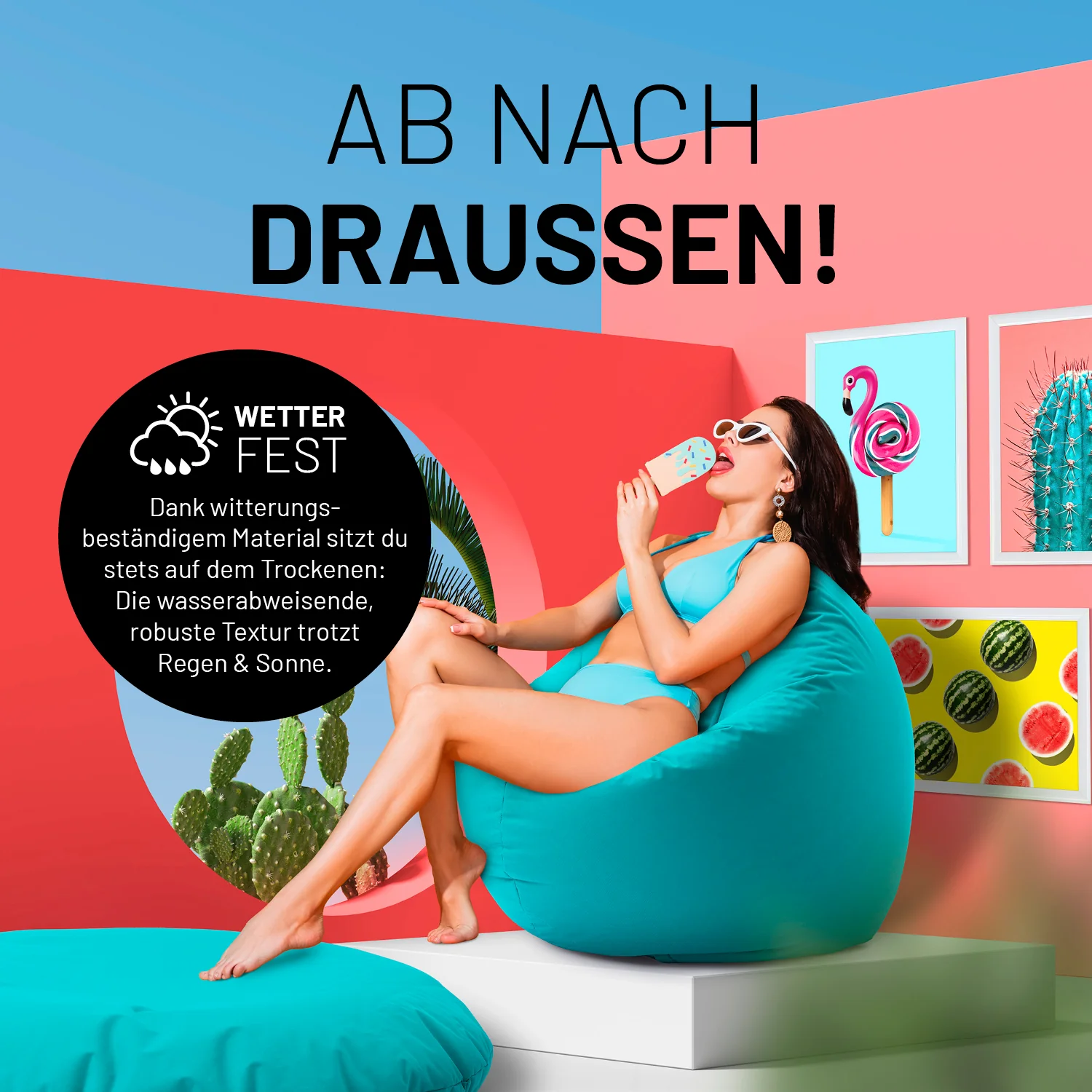 Sitzsack Drops (300 L) - indoor & outdoor - Aquamarin - Image 6