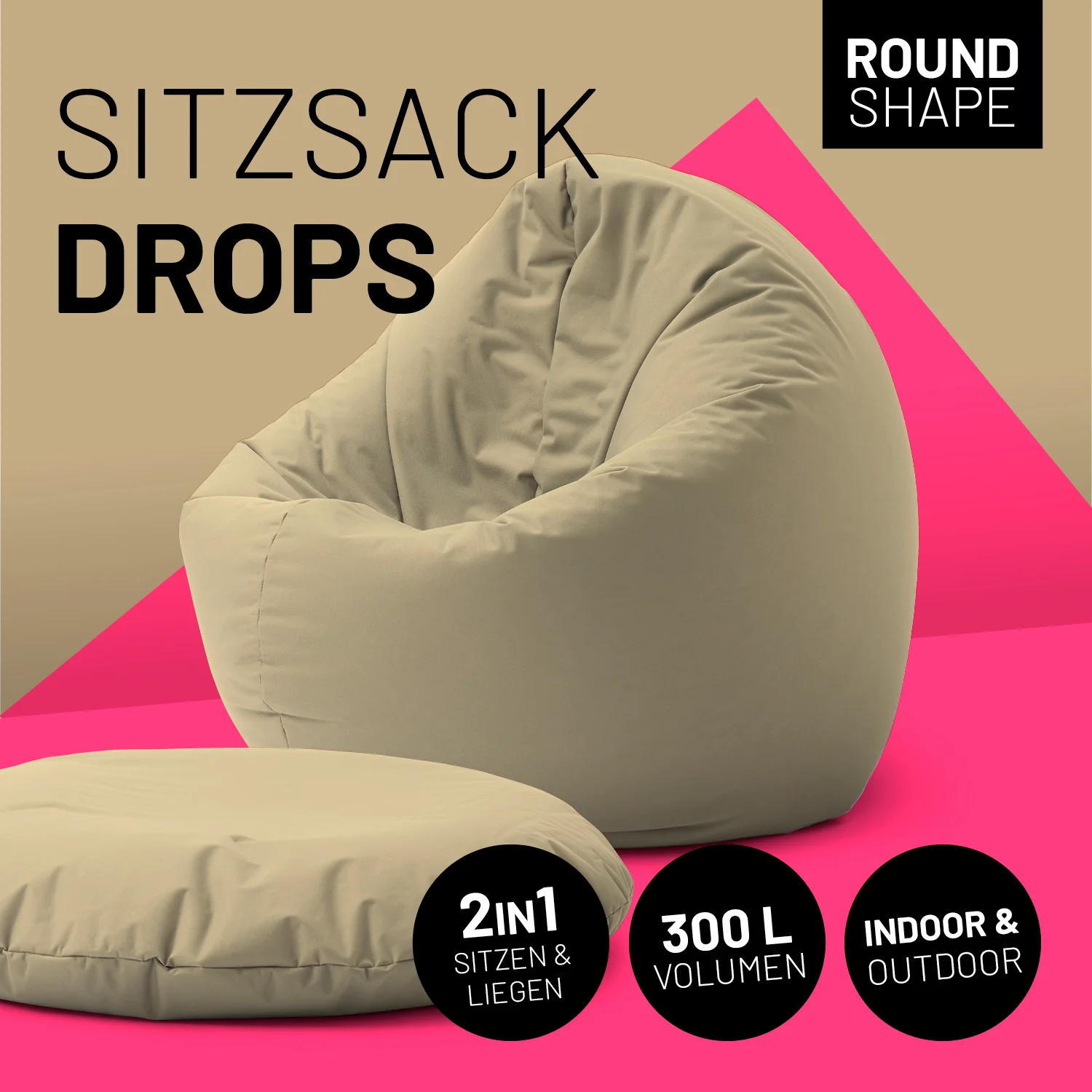 Sitzsack Drops (300 L) - indoor & outdoor - Beige - Image 2