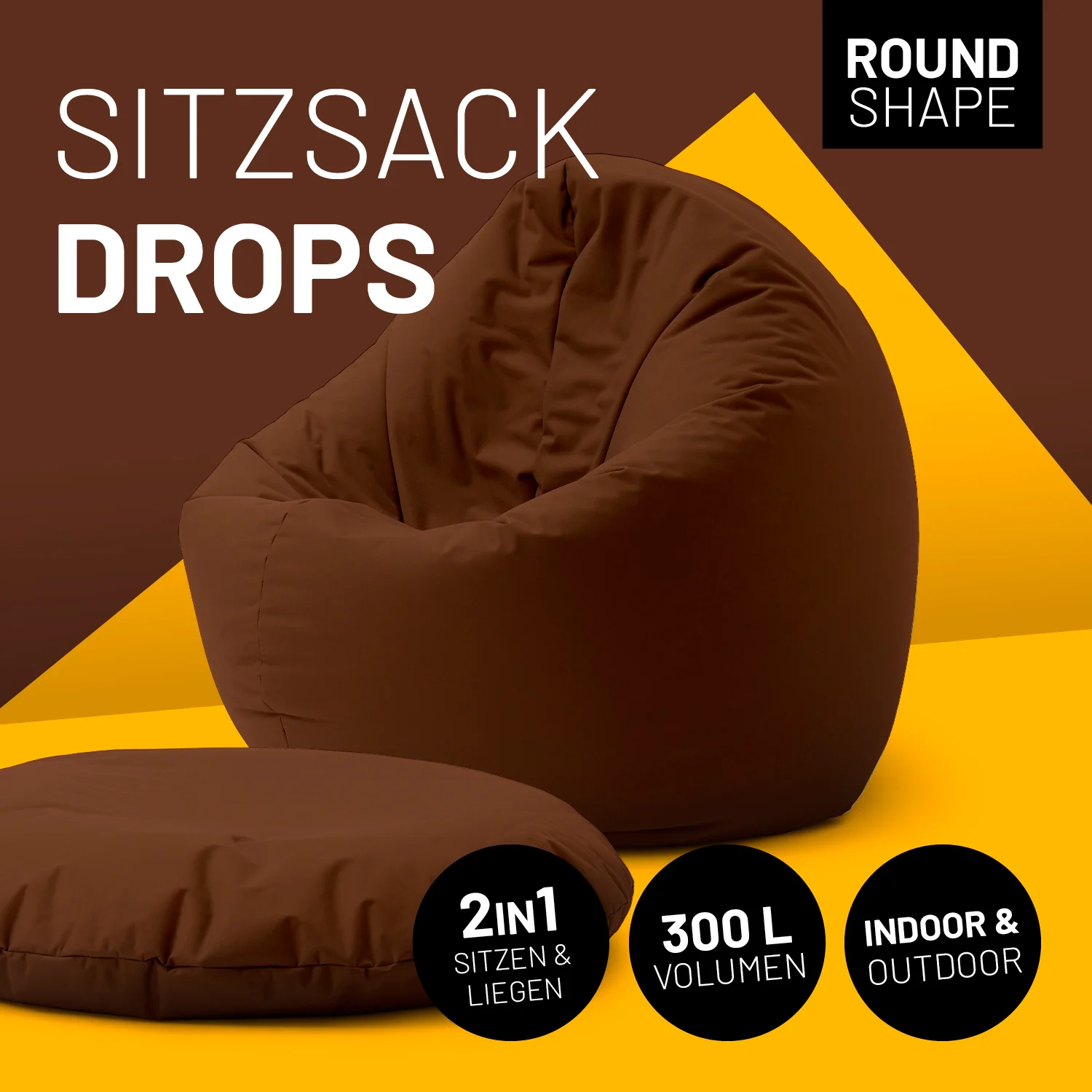 Sitzsack Drops (300 L) - indoor & outdoor - Braun - Image 2