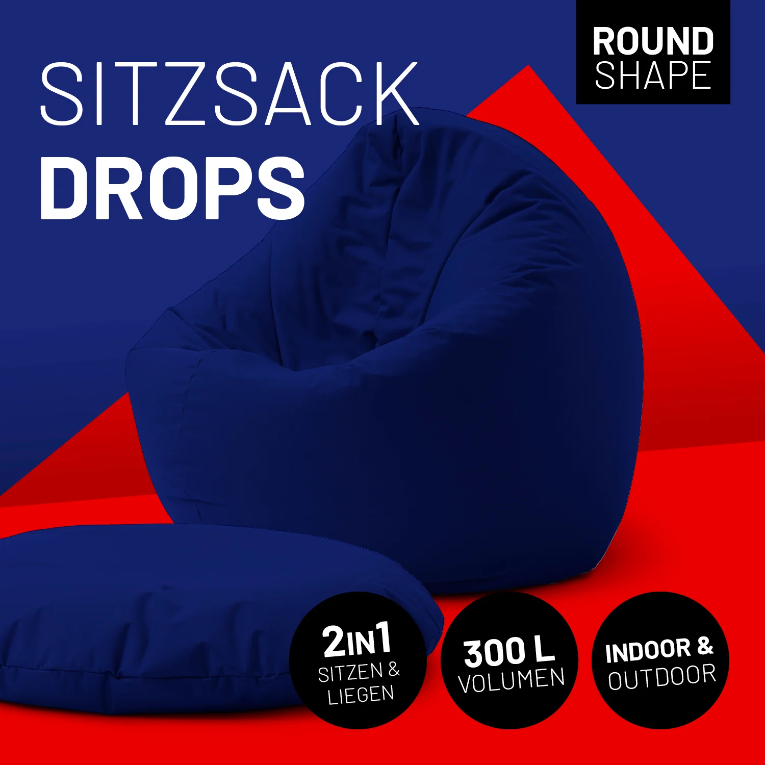 Sitzsack Drops (300 L) - indoor & outdoor - Dunkelblau - Image 2