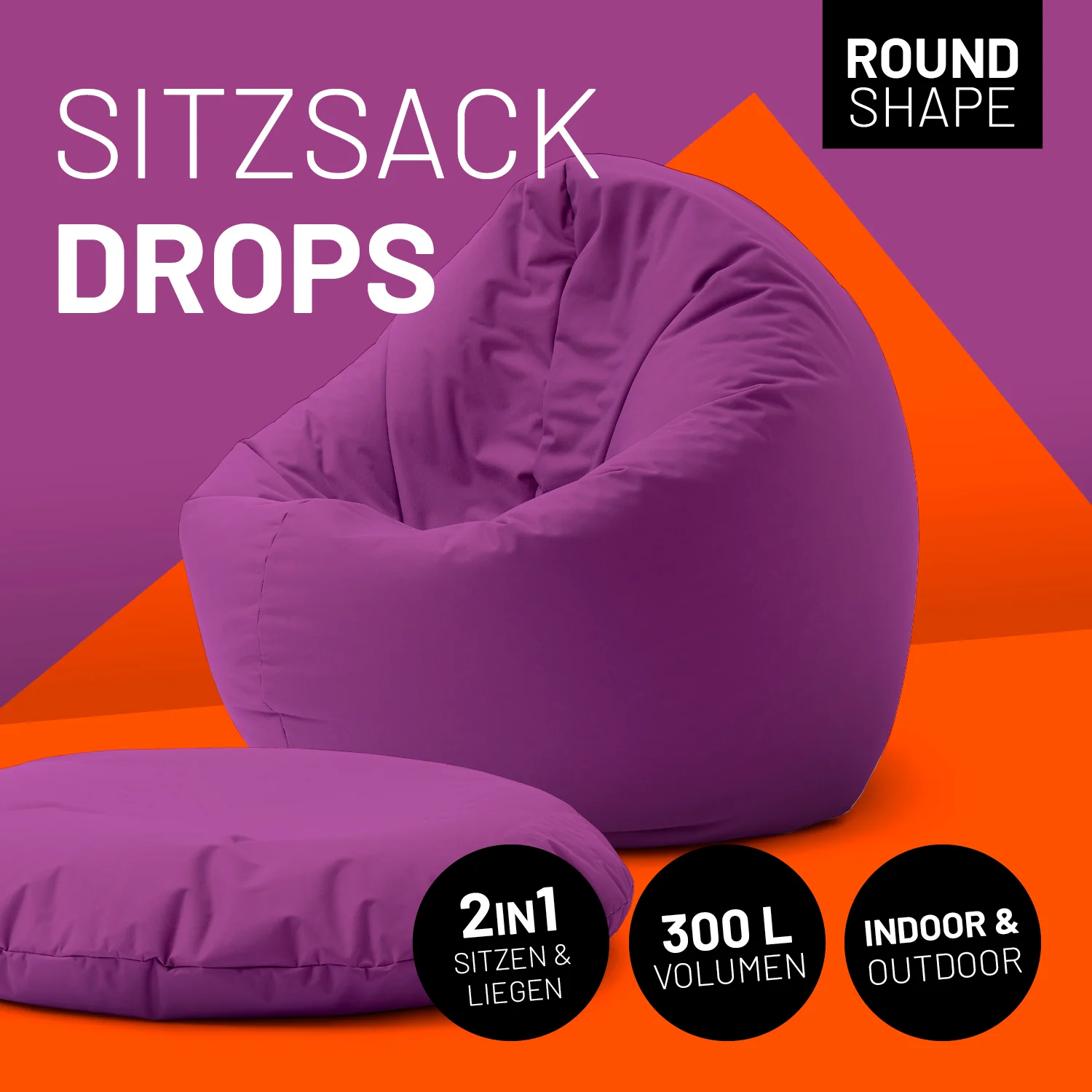 Sitzsack Drops (300 L) - indoor & outdoor - Lila - Image 2