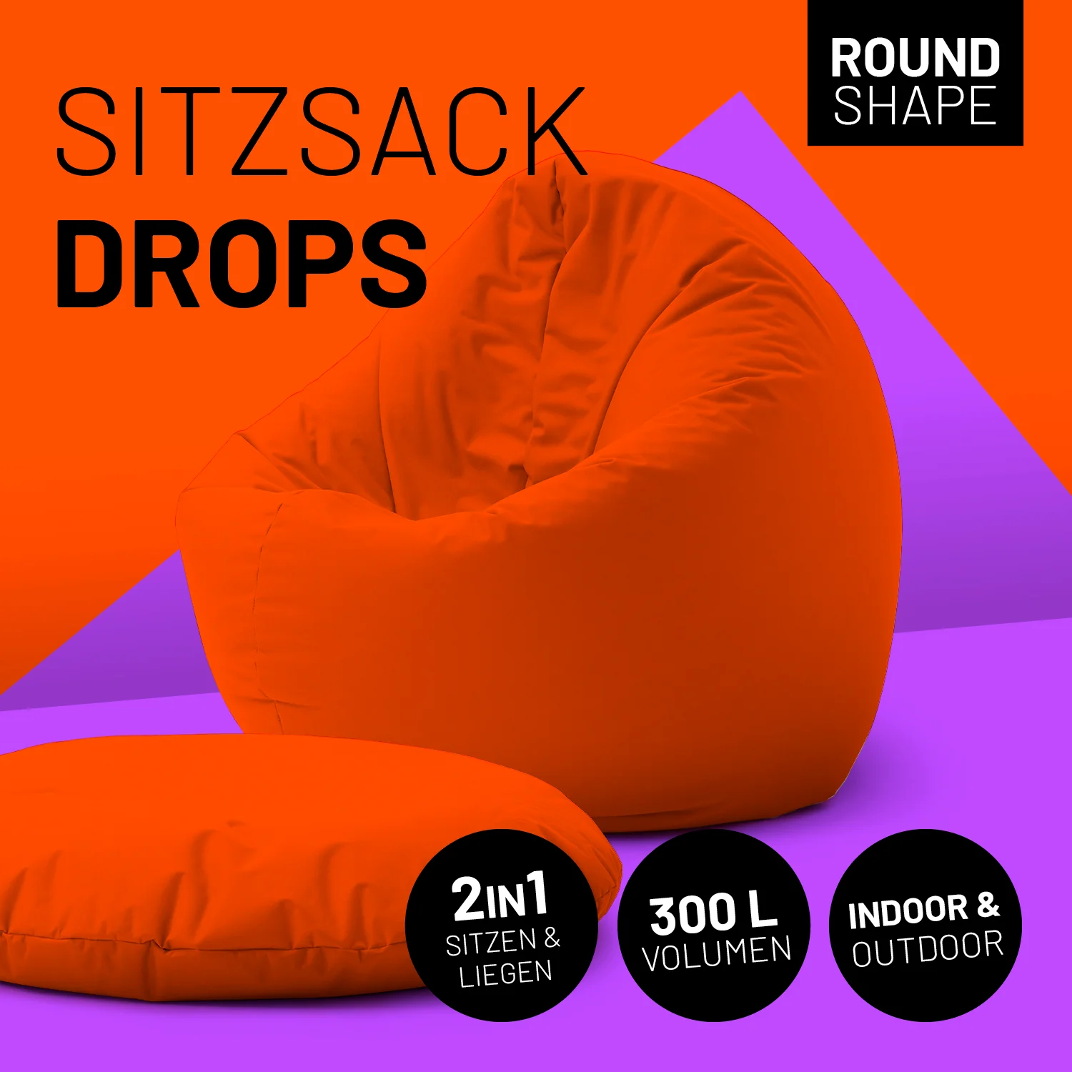 Sitzsack Drops (300 L) - indoor & outdoor - Orange - Image 2