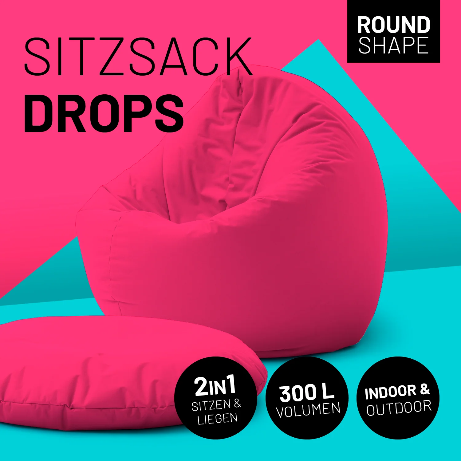 Sitzsack Drops (300 L) - indoor & outdoor - Pink - Image 2
